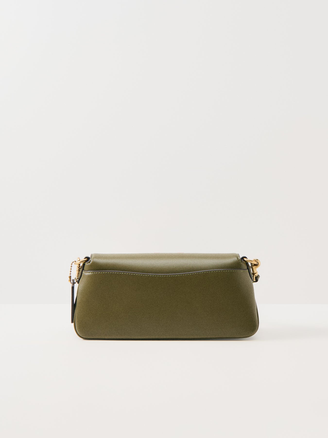 Refined Calf Leather Jet Shoulder Bag Olive