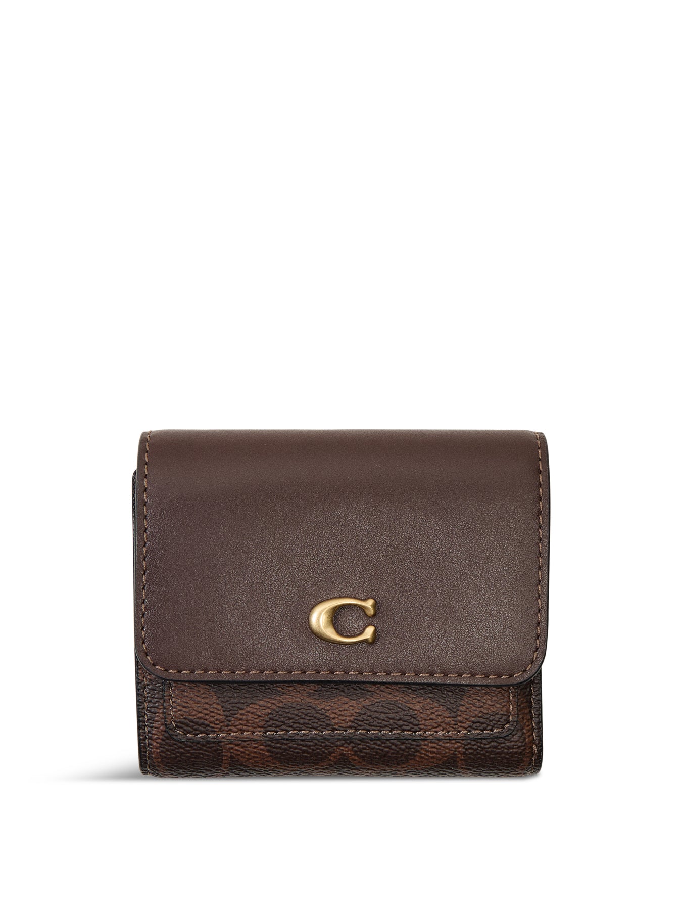 Coated Canvas Signature Mila Small Flap Wallet Maple