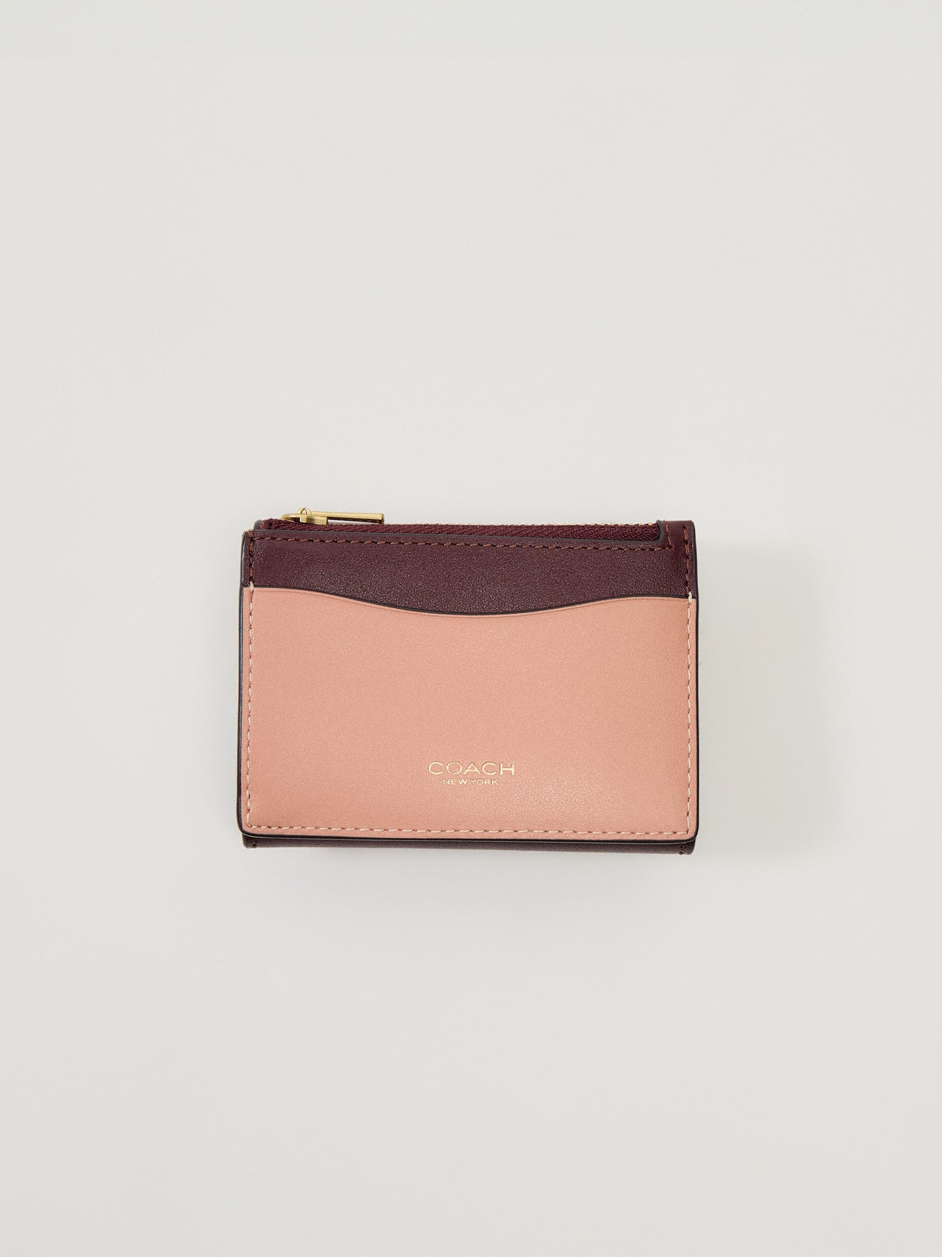 Colorblock Leather Essential Card Holder Wallet Merlot Multi