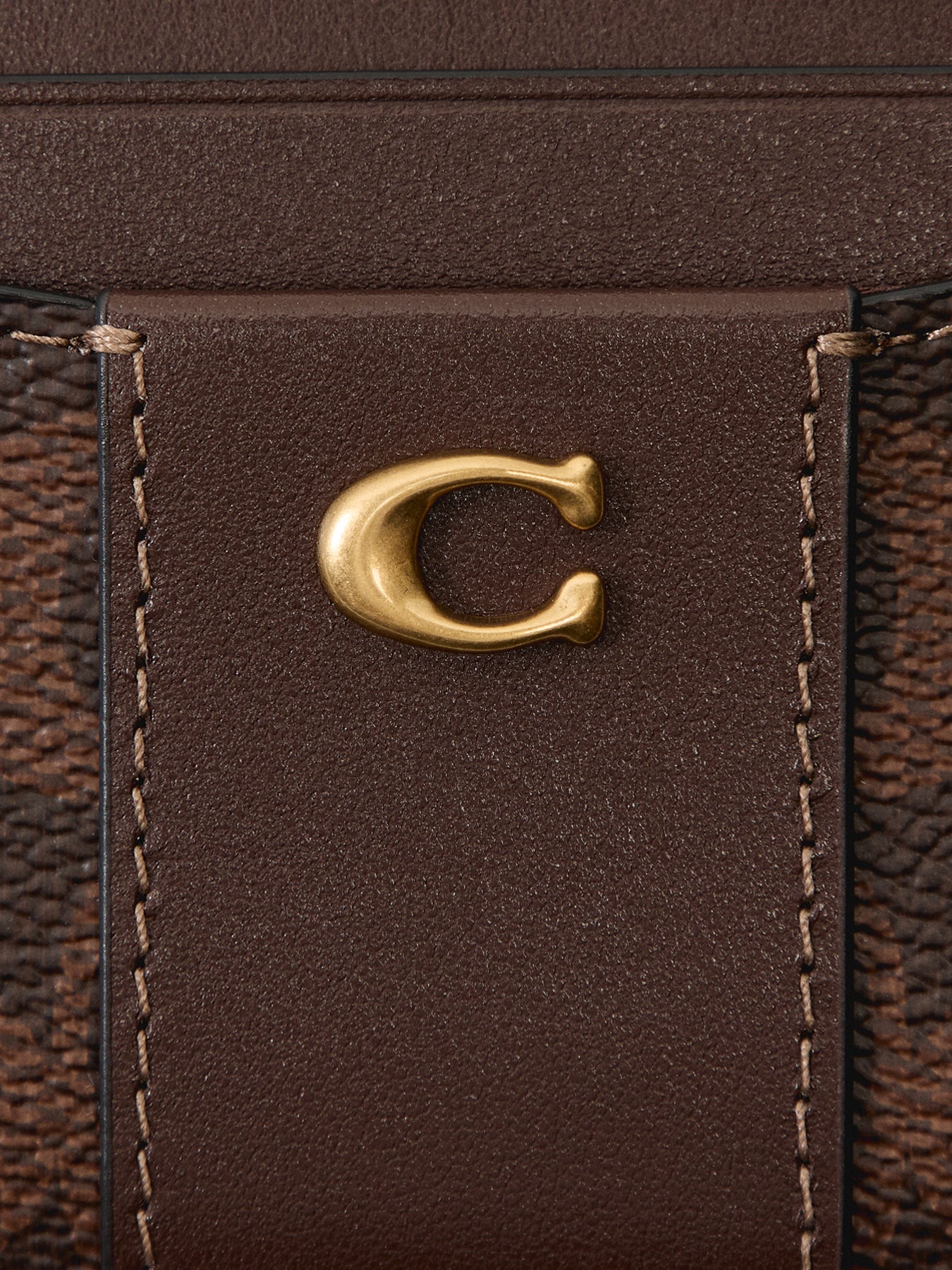 Coated Canvas Signature Essential Card Case Brown