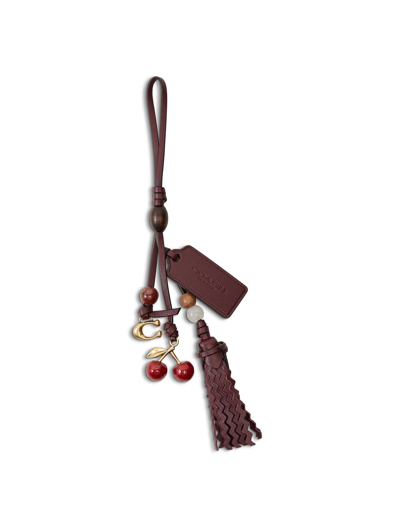 Cherry Heritage Leather Bag Charm Merlot