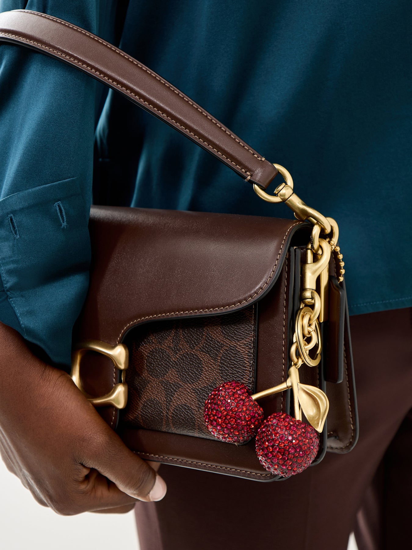 Small Crystal Cherry Bag Charm