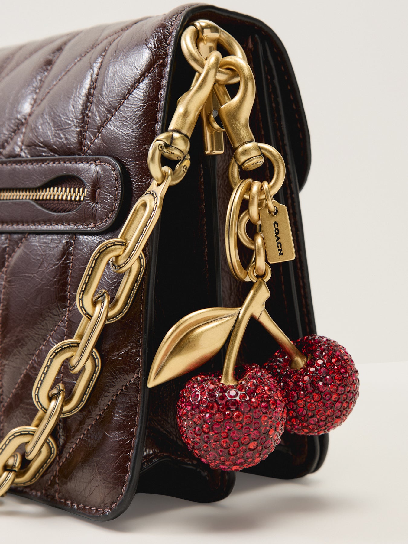 Small Crystal Cherry Bag Charm