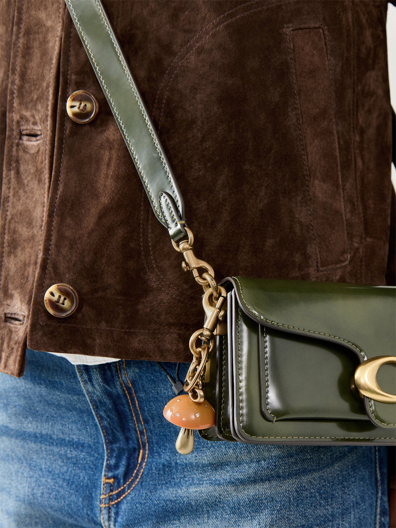 Resin Mushrom Bag Charm Mustard