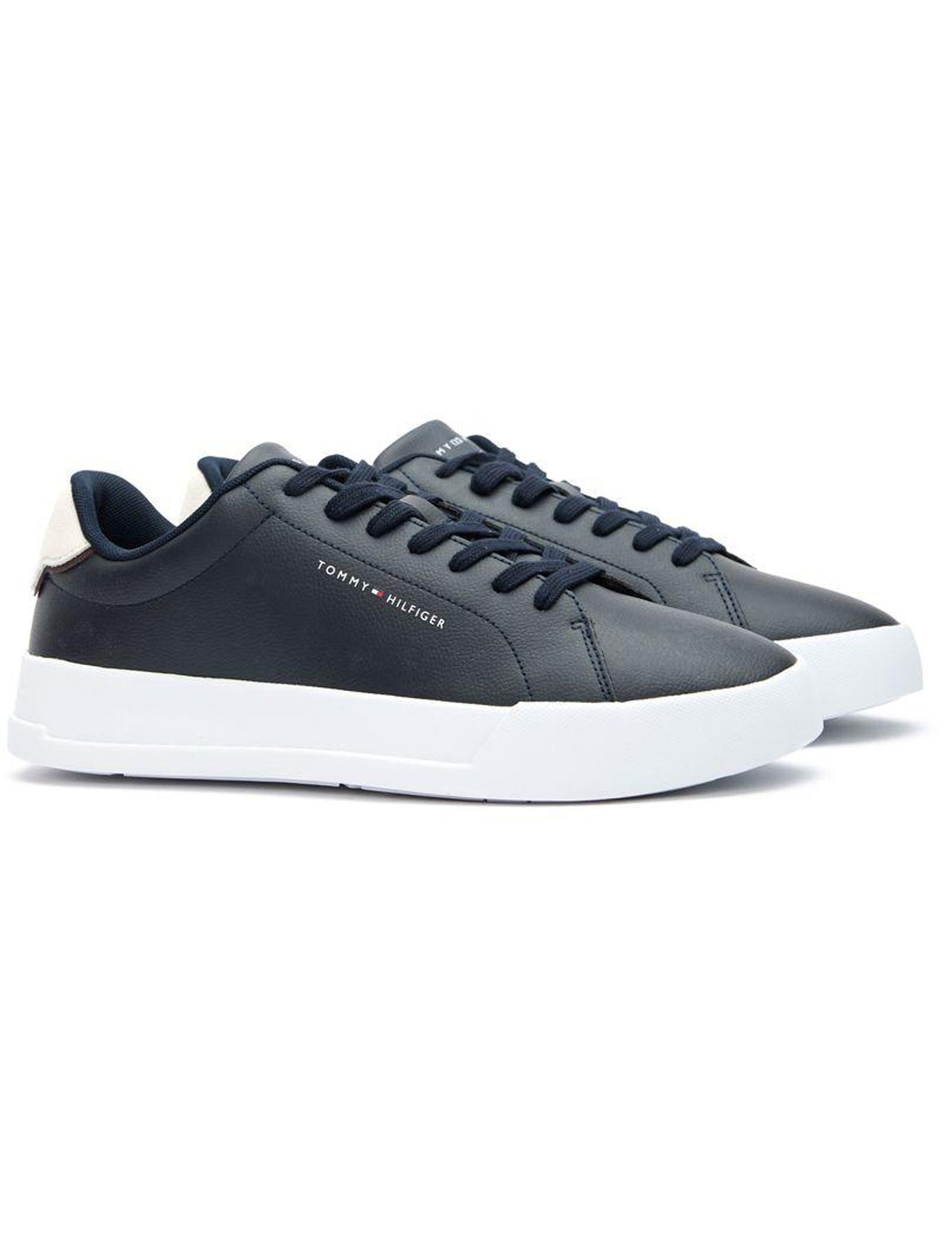 Tommy Hilfiger Court Leather Detail Trainers Blue