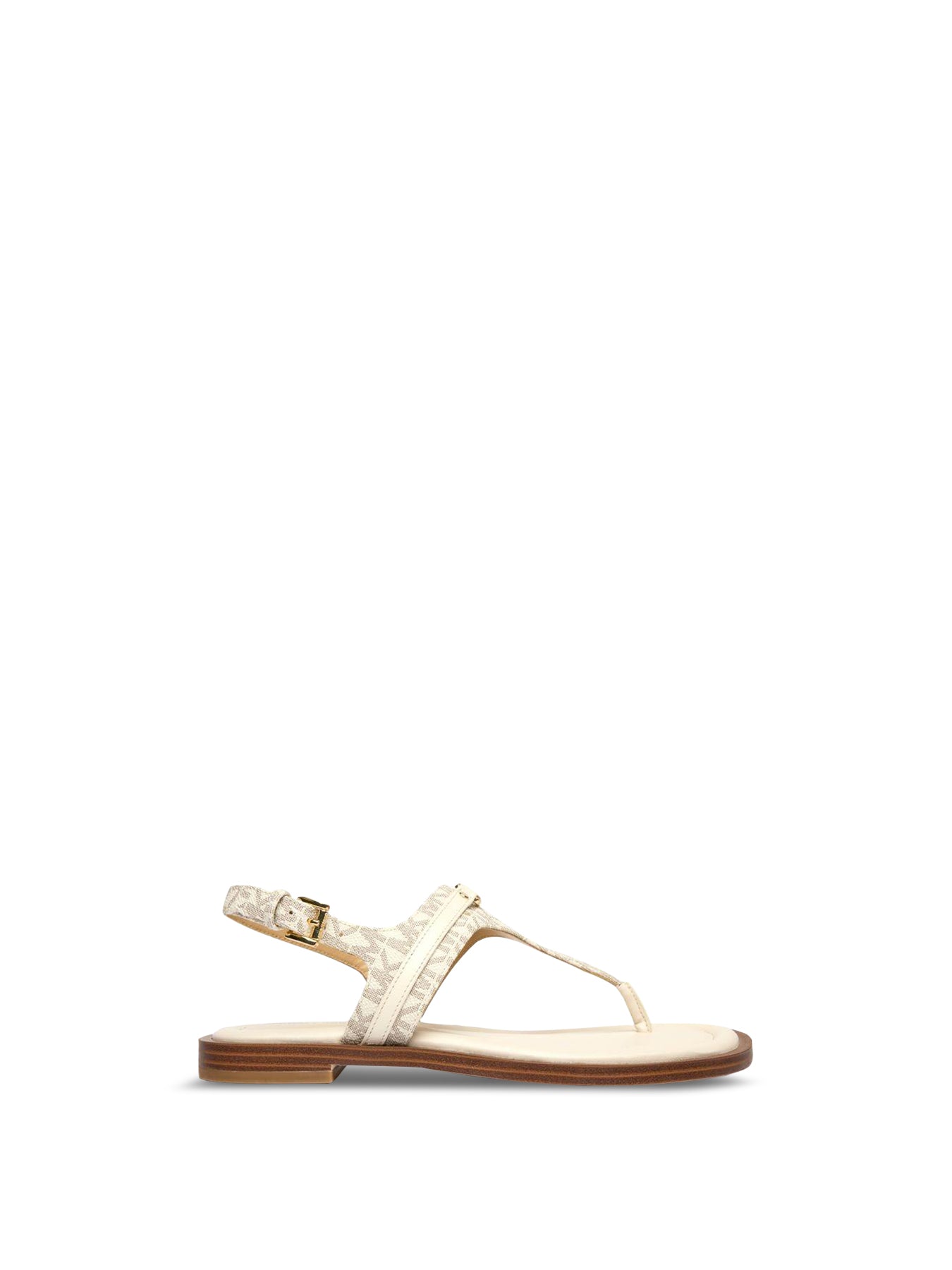 Mandy Thong Leather Sandals Cream