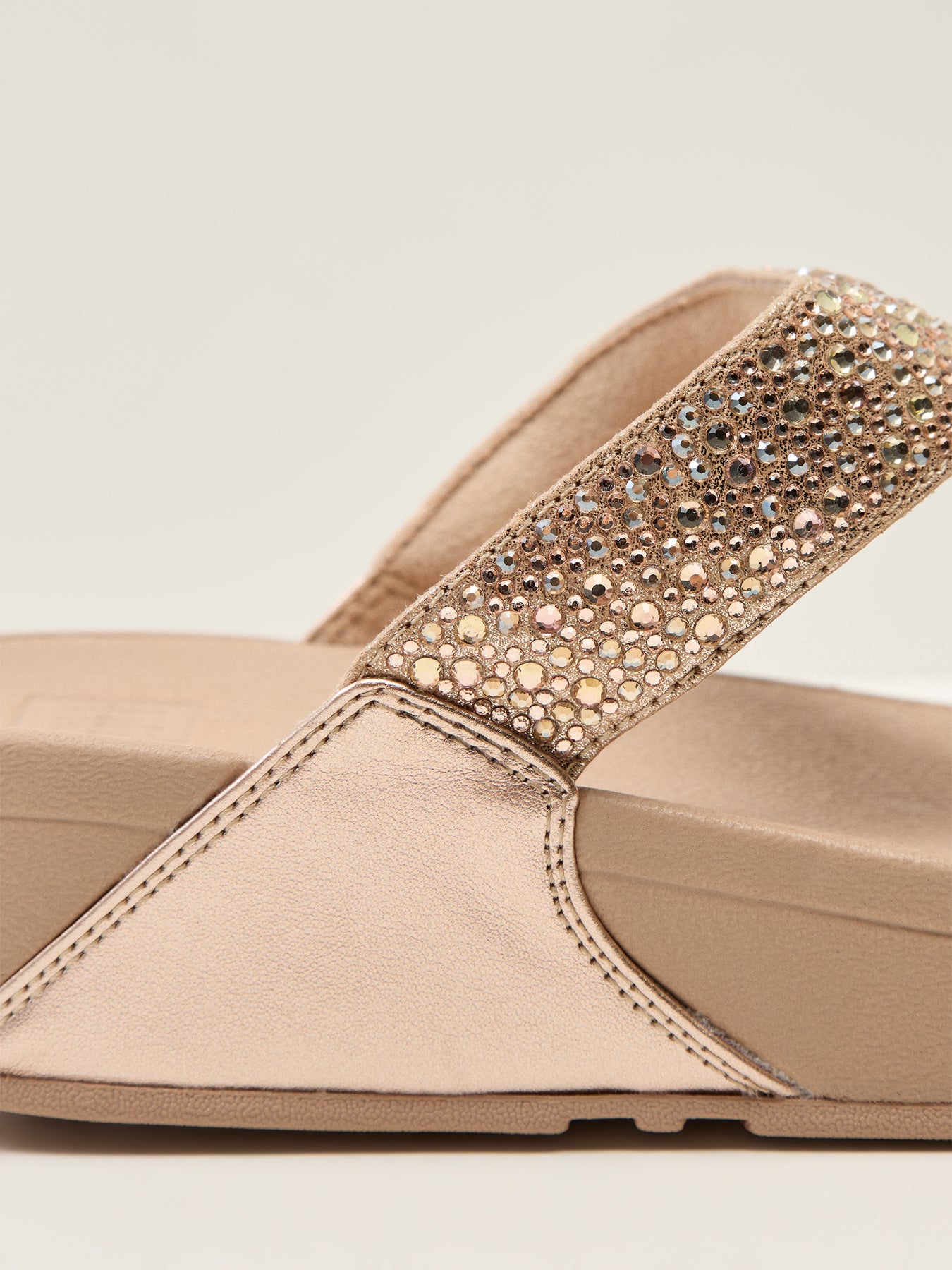 Lulu Crystal-Mix Toe-Post Sandals