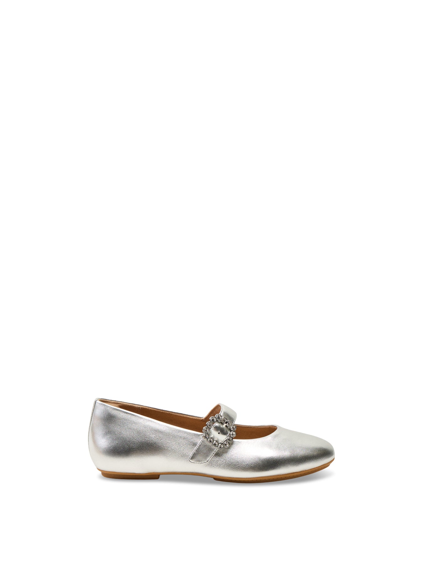 Delicato Crystal-Buckle Leather Mary Janes