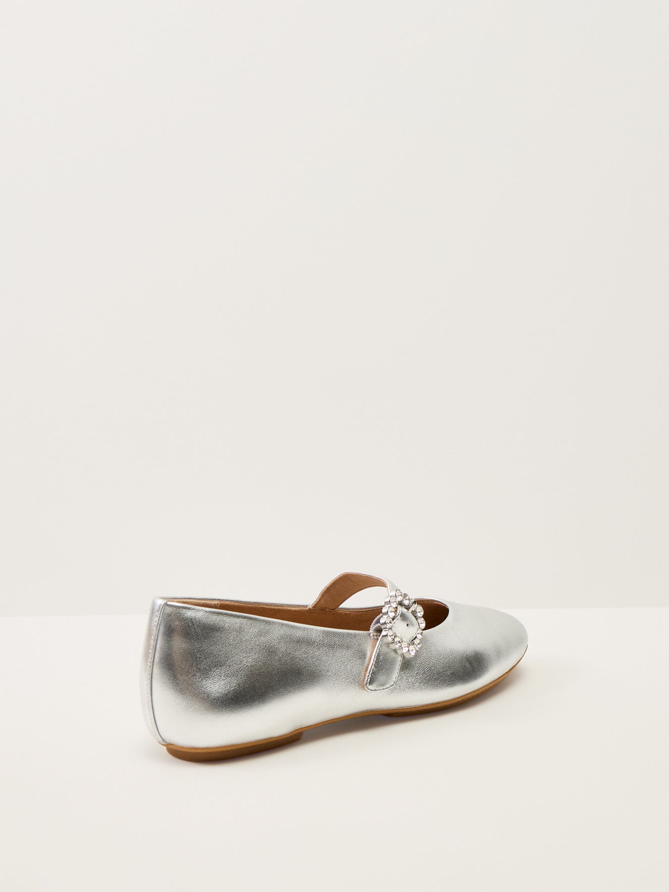 Delicato Crystal-Buckle Leather Mary Janes