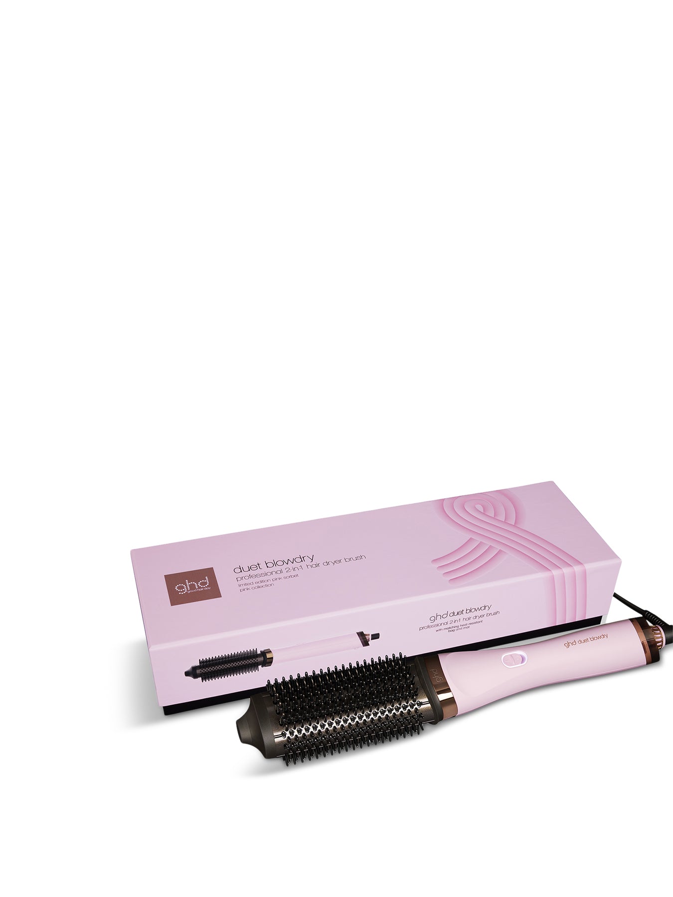 Duet Blowdry Charity Limited Edition Hair Dryer Brush in Pink Sorbet