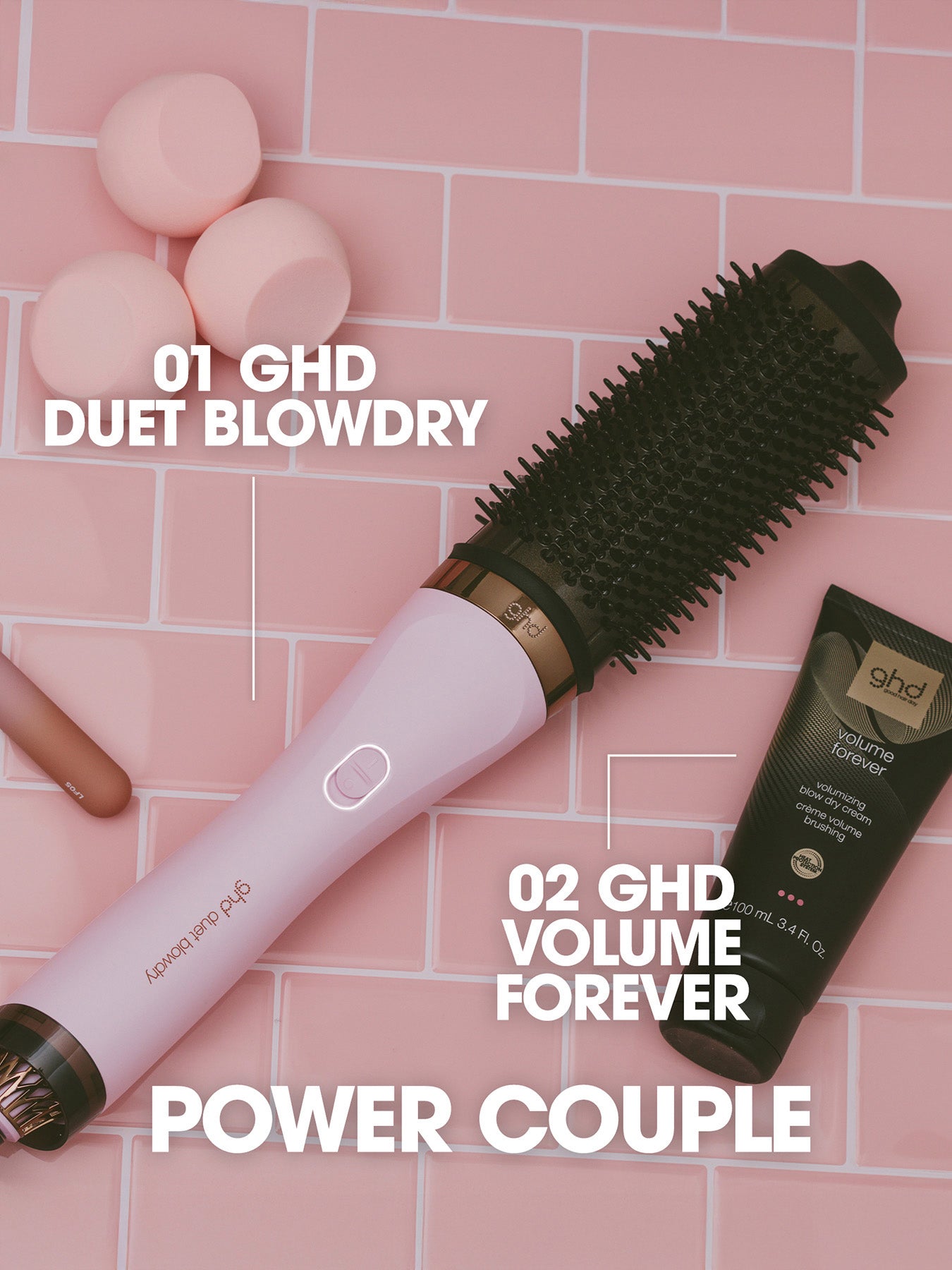 Duet Blowdry Charity Limited Edition Hair Dryer Brush in Pink Sorbet