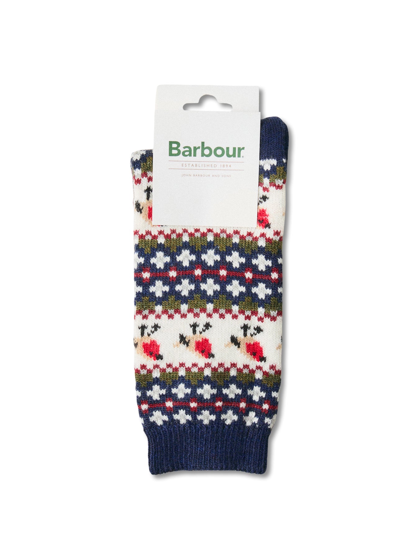 Robin Fair Isle Socks Navy