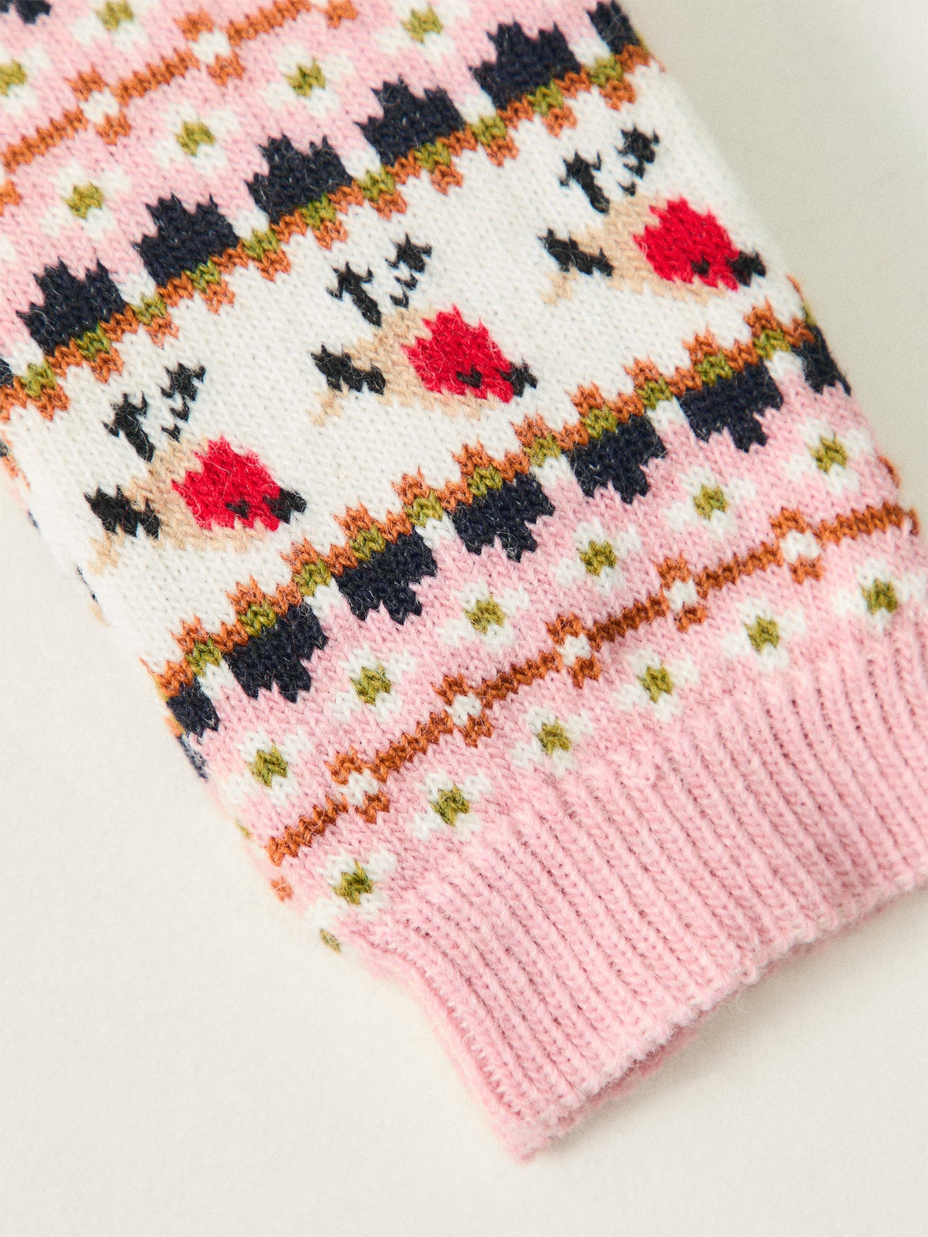 Robin Fair Isle Sock Pink
