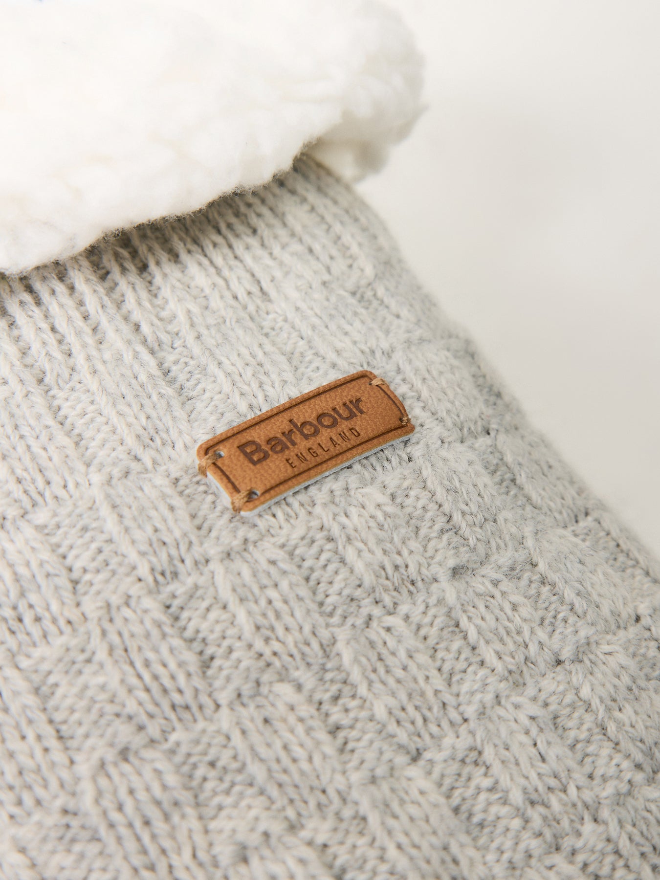 Cable Knit Lounge Socks Light Grey Marl