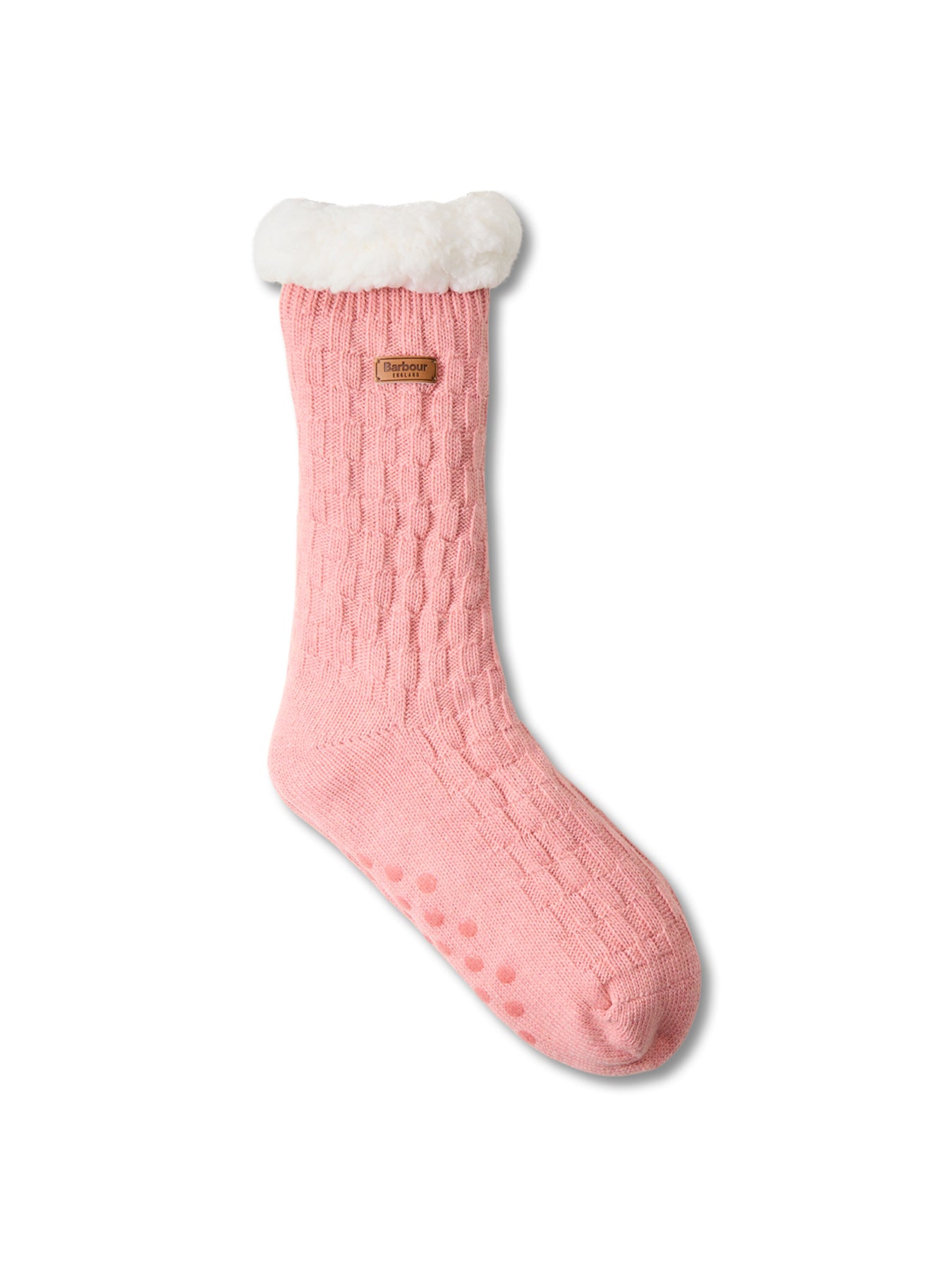 Cable Knit Lounge Socks Dusty Pink