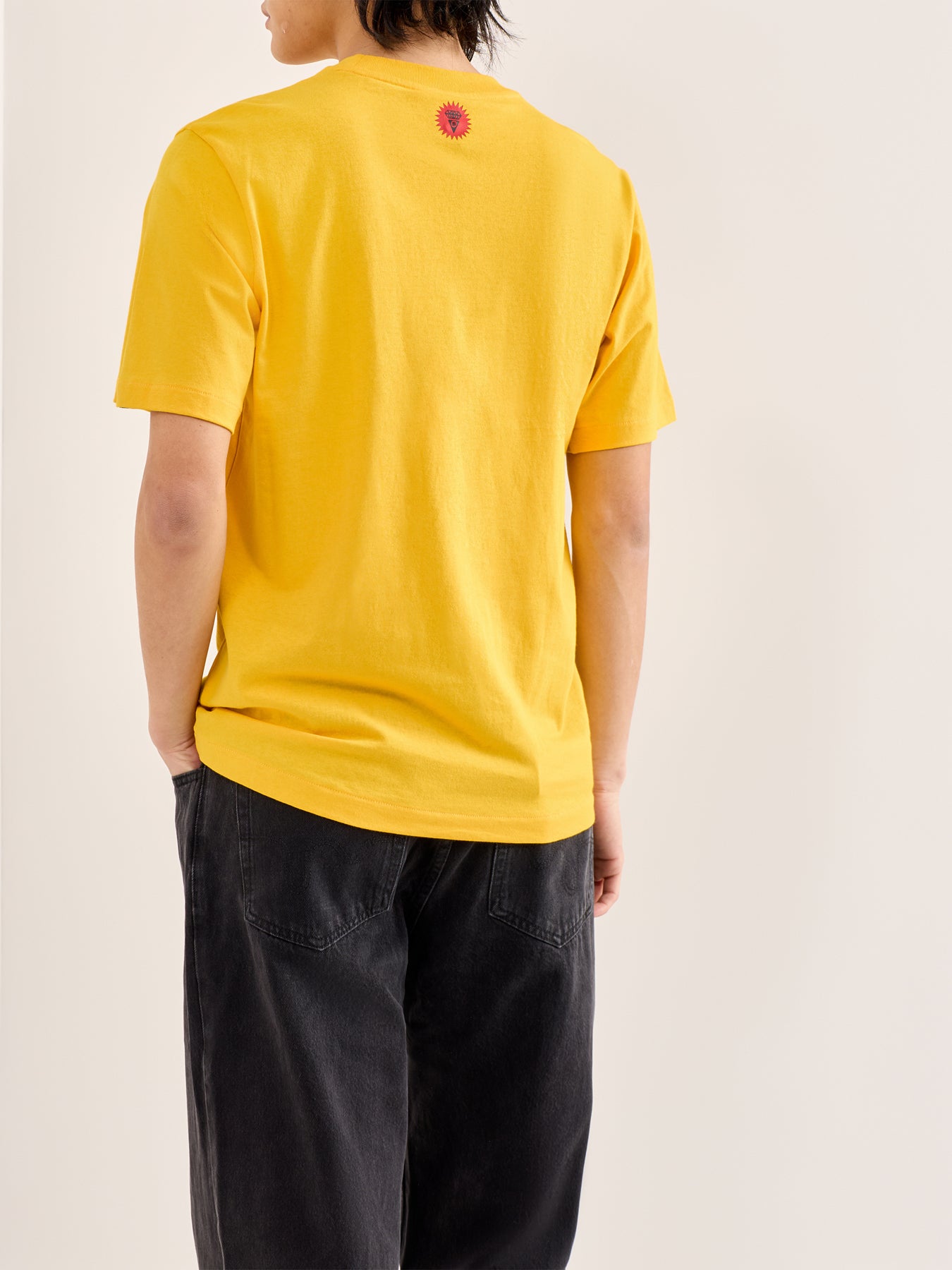 Tiger Stripe Running Dog T-Shirt Yellow