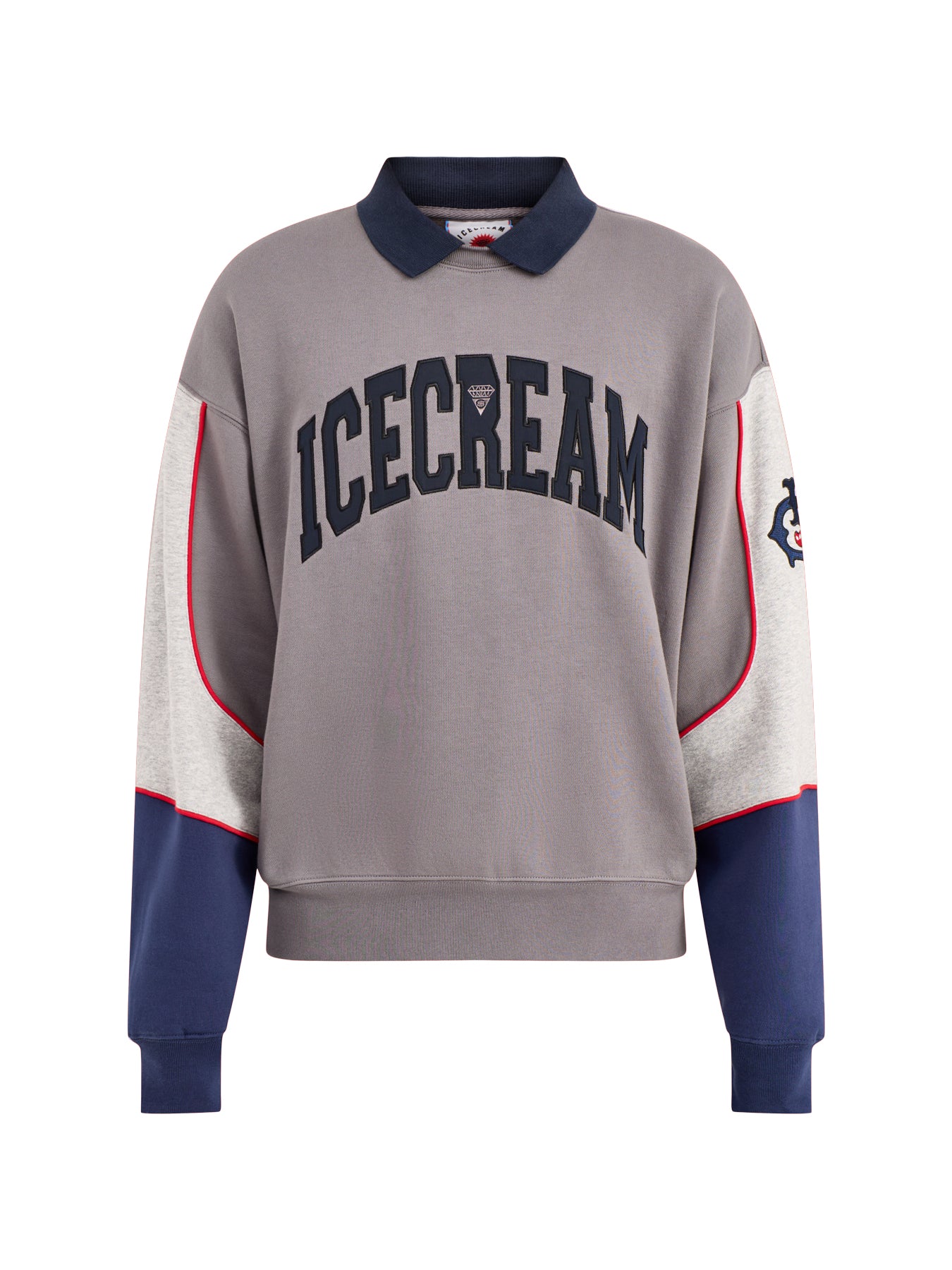 Collared Warm-Up Sweatshirt Grey