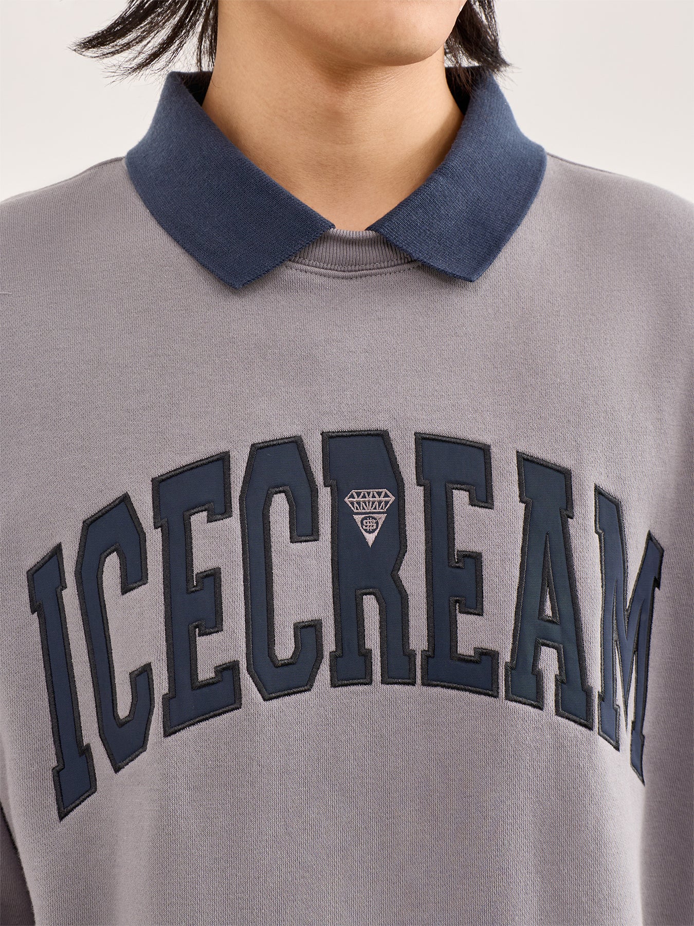 Collared Warm-Up Sweatshirt Grey