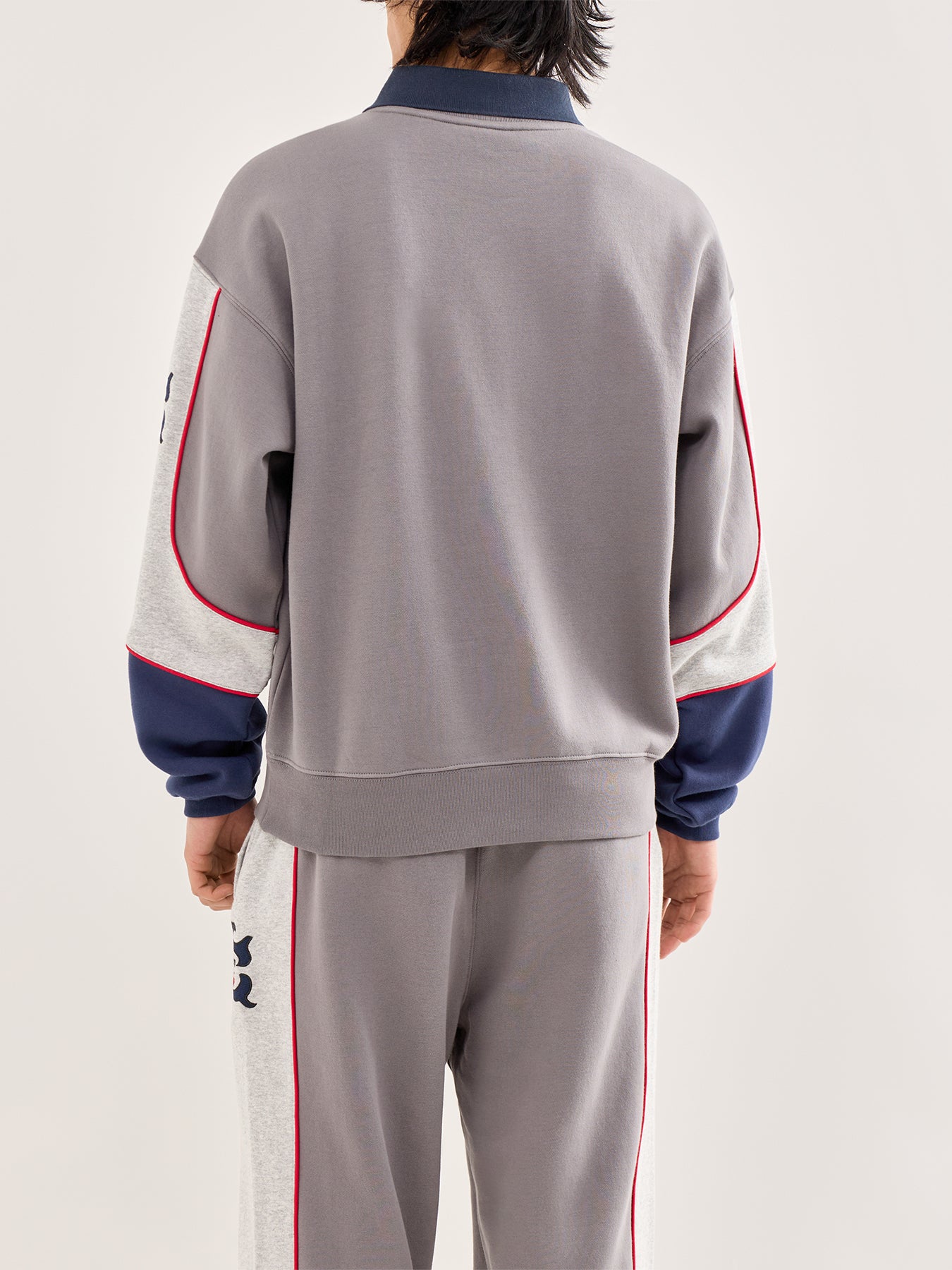 Collared Warm-Up Sweatshirt Grey