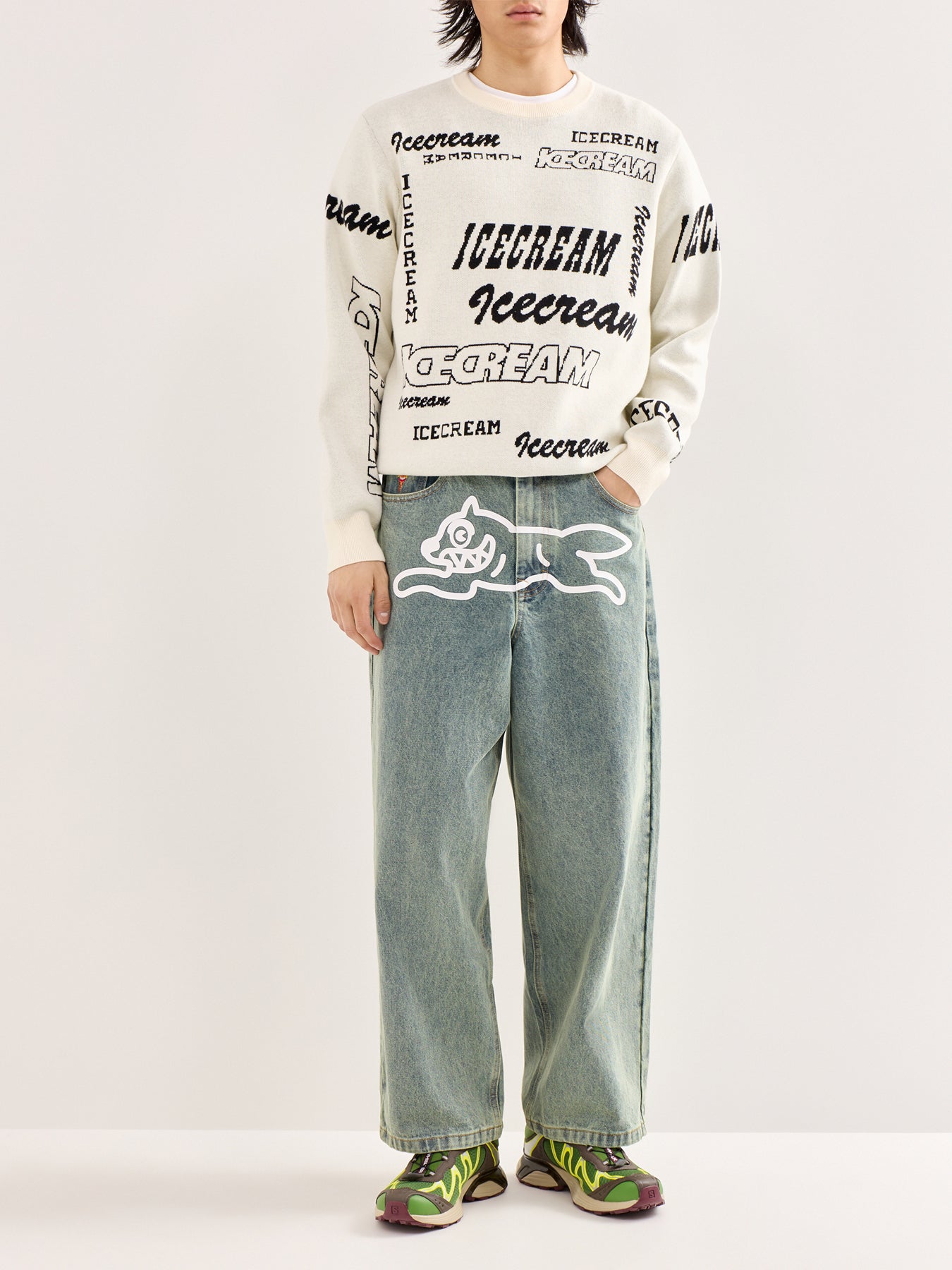 Logo Knitted Crewneck Cream