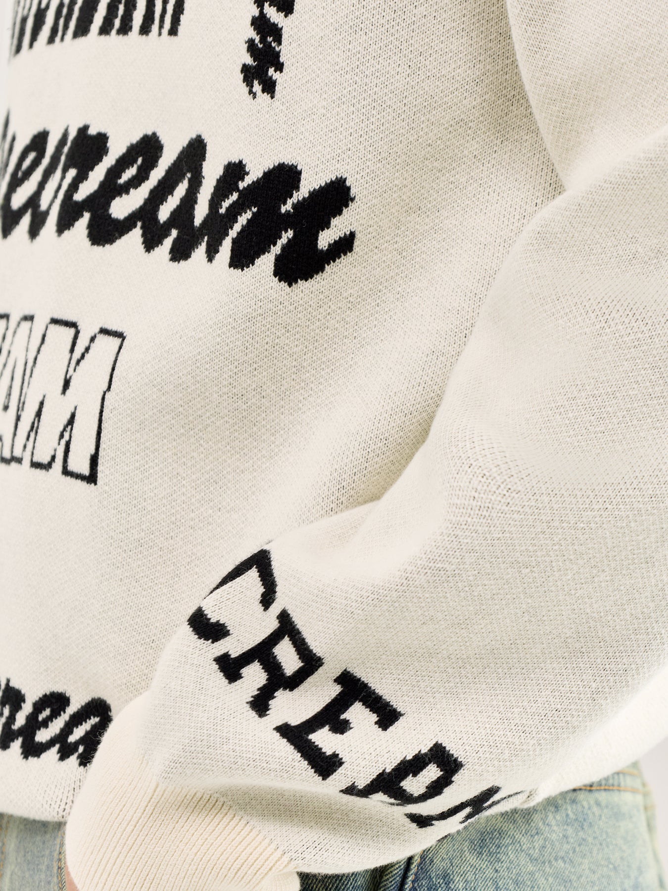 Logo Knitted Crewneck Cream