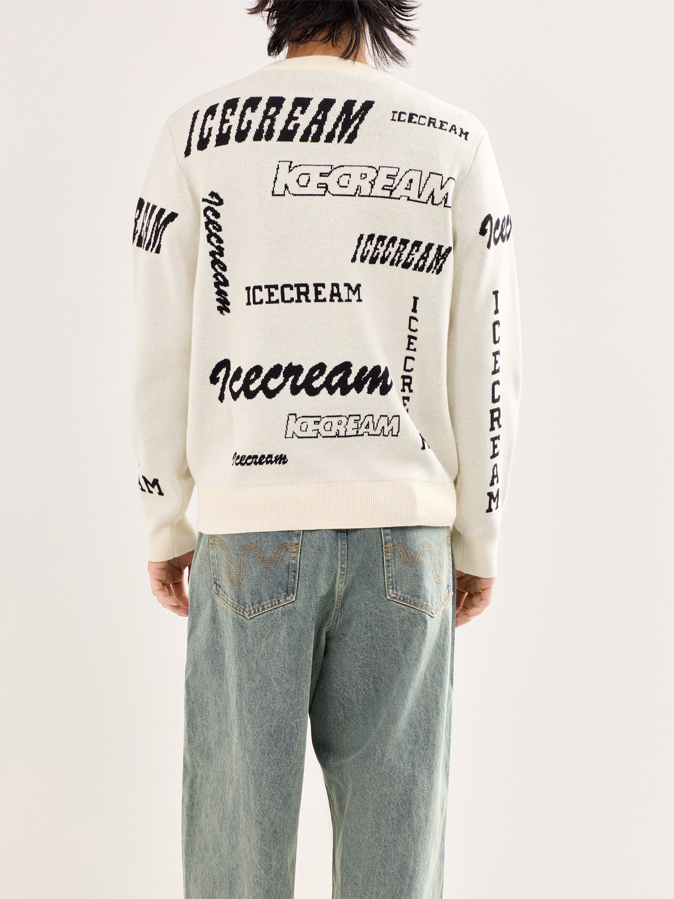 Logo Knitted Crewneck Cream