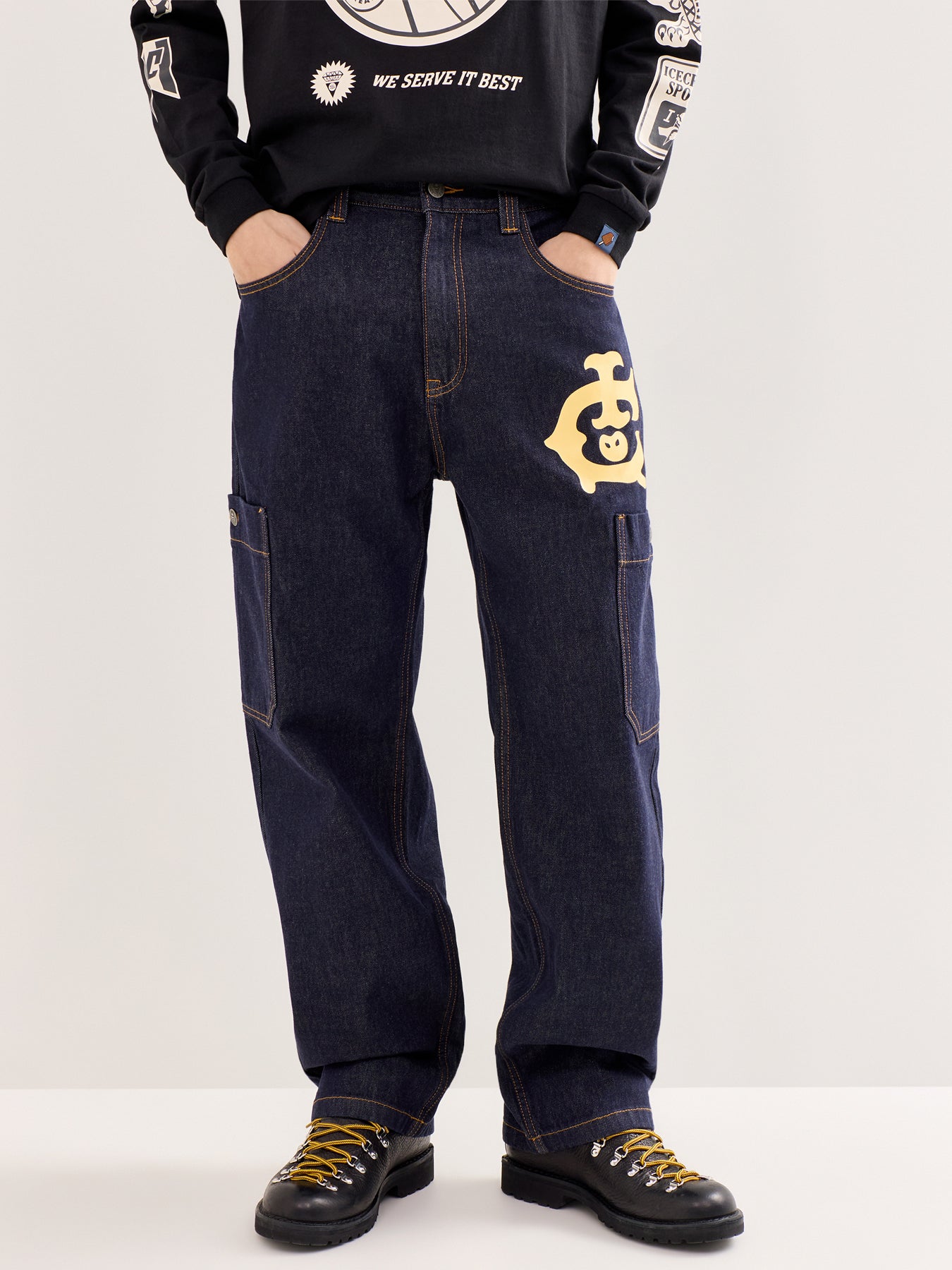 Western Denim Pants Purple