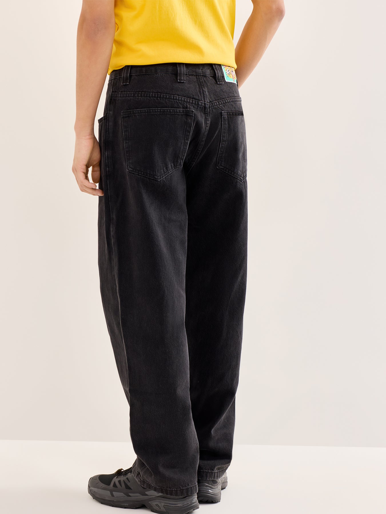 Spray Paint Running Dog Denim Pant Black