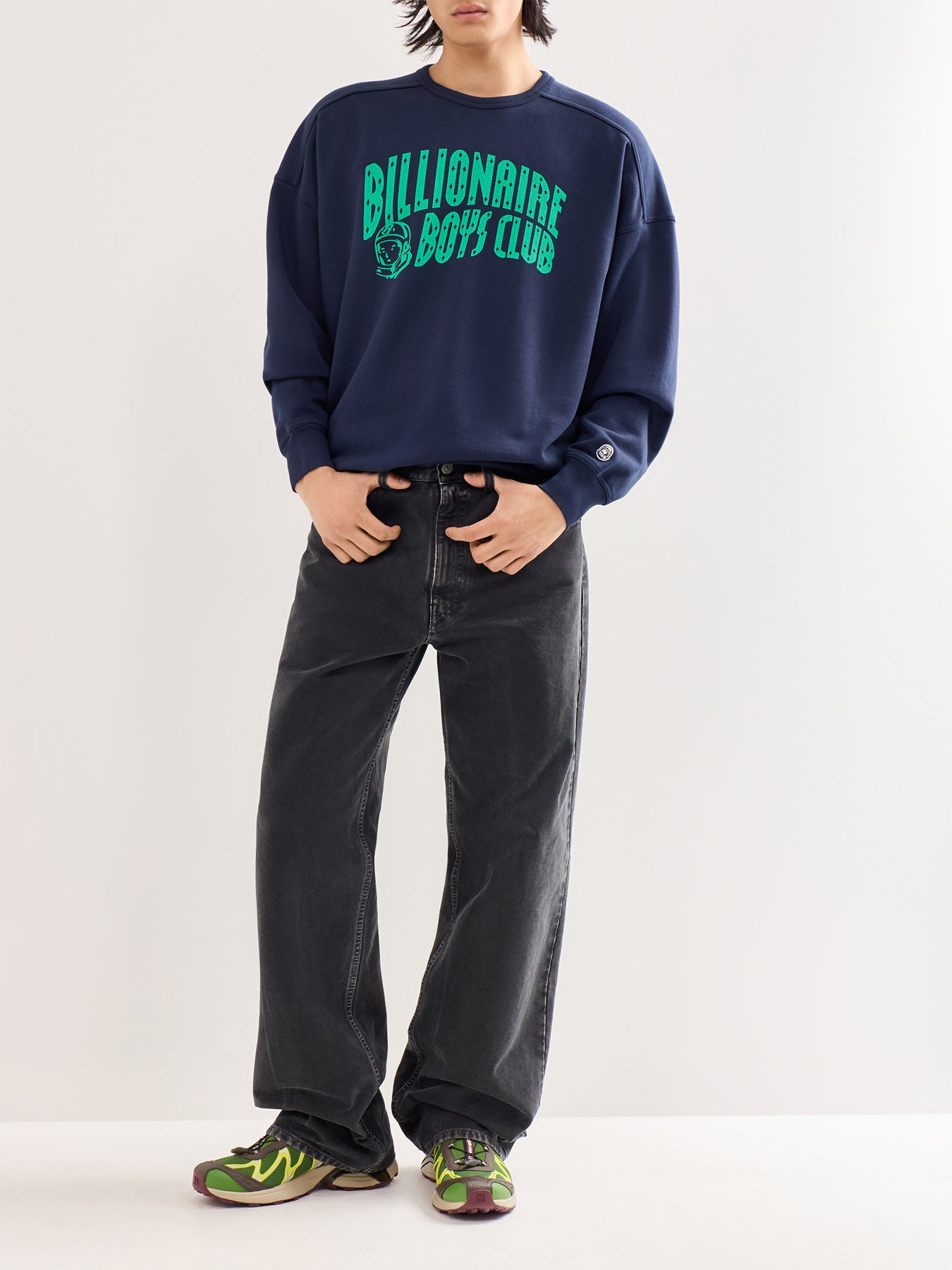 Arch Logo Oversized Crewneck Navy