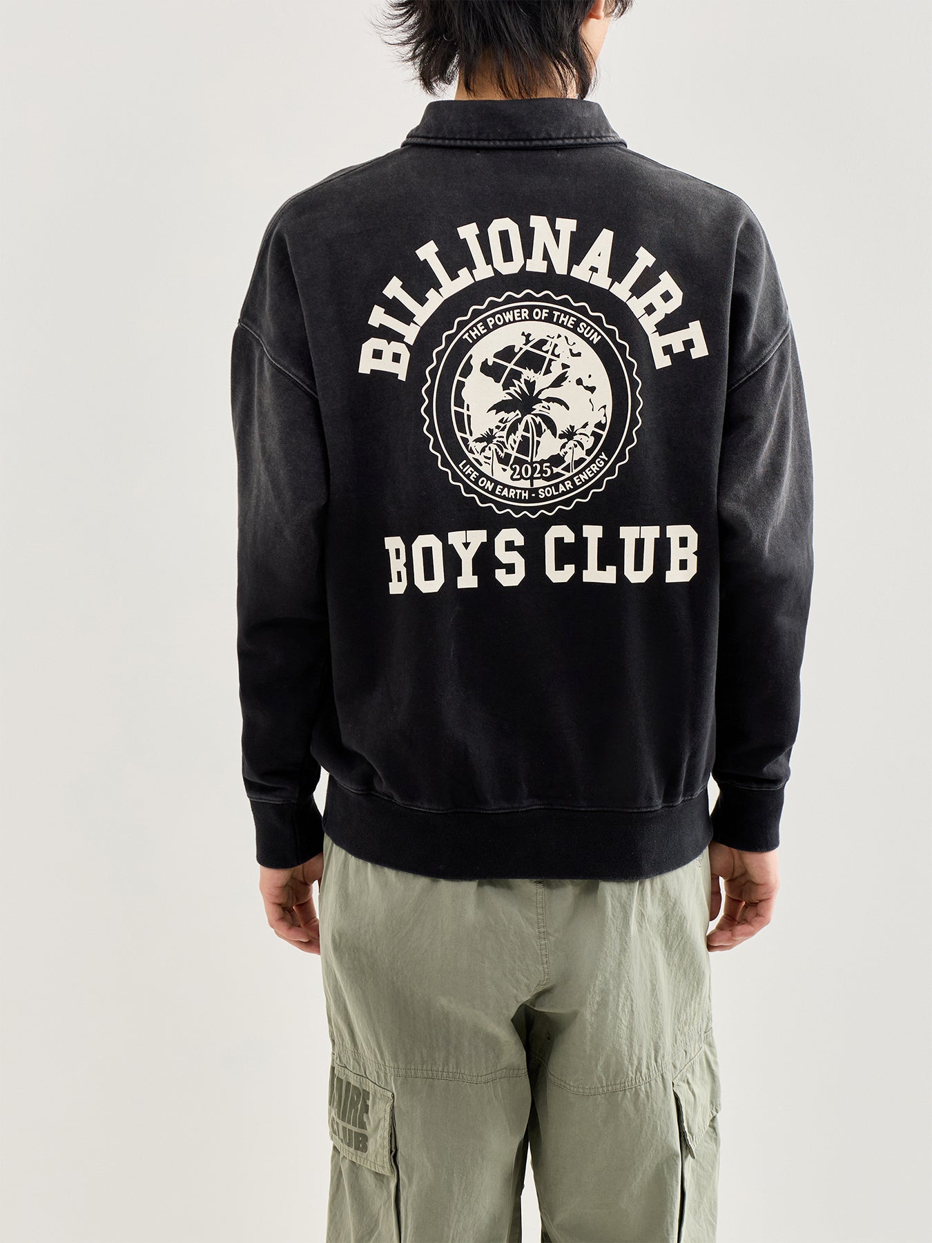 World College Washed Quarter Zip Sweatshirt Black