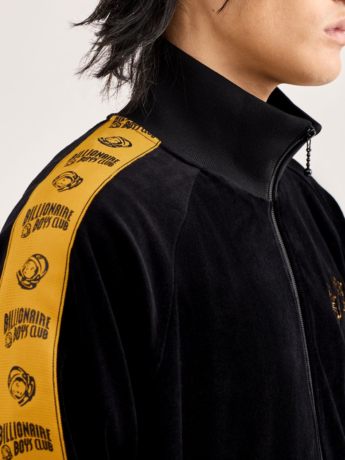 Small Arch Logo Velour Track Top Black