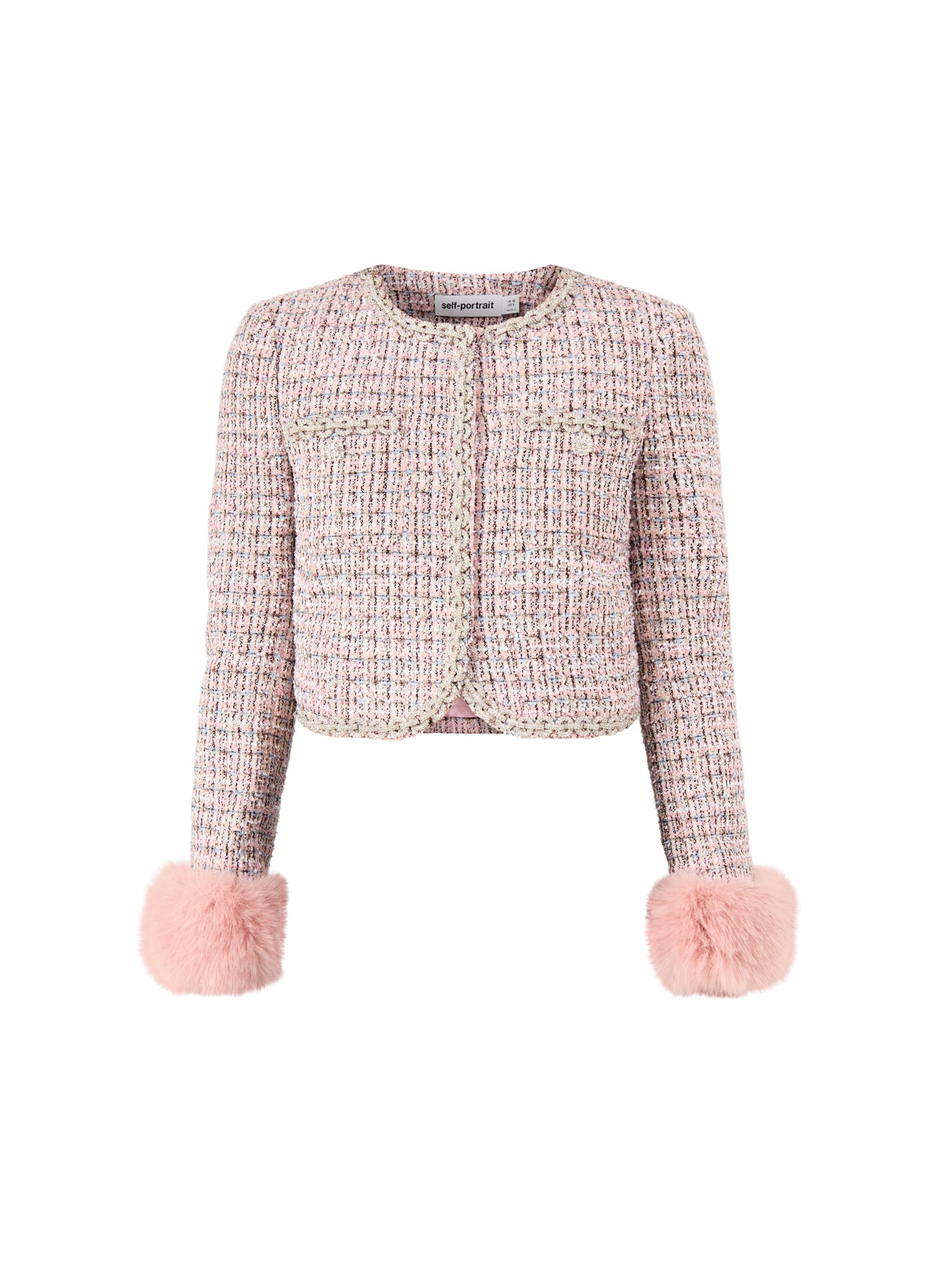 Boucle Fur Cuff Jacket Pink