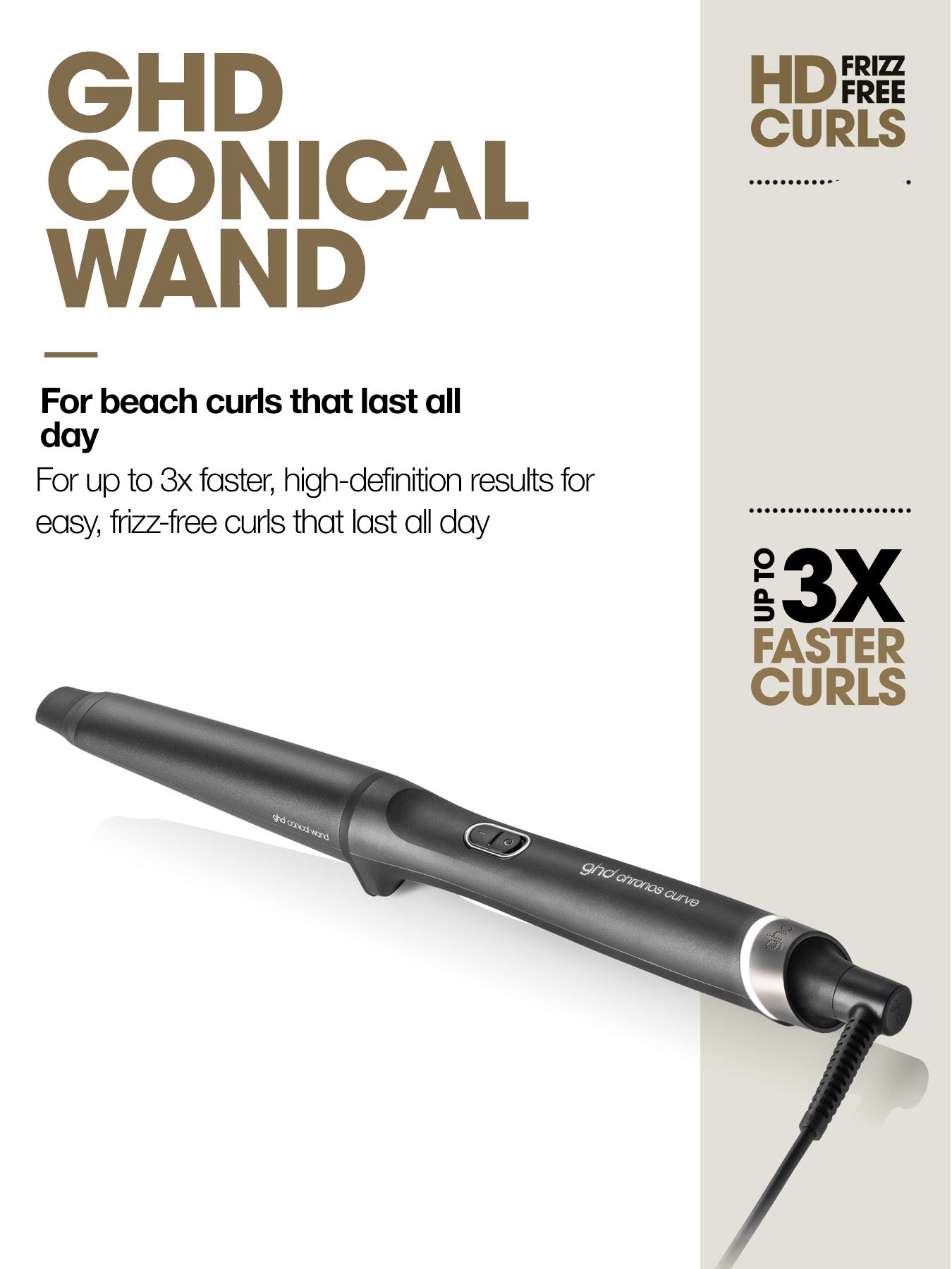 Chronos Curve Conical Wand - 28-23mm Hair Curler