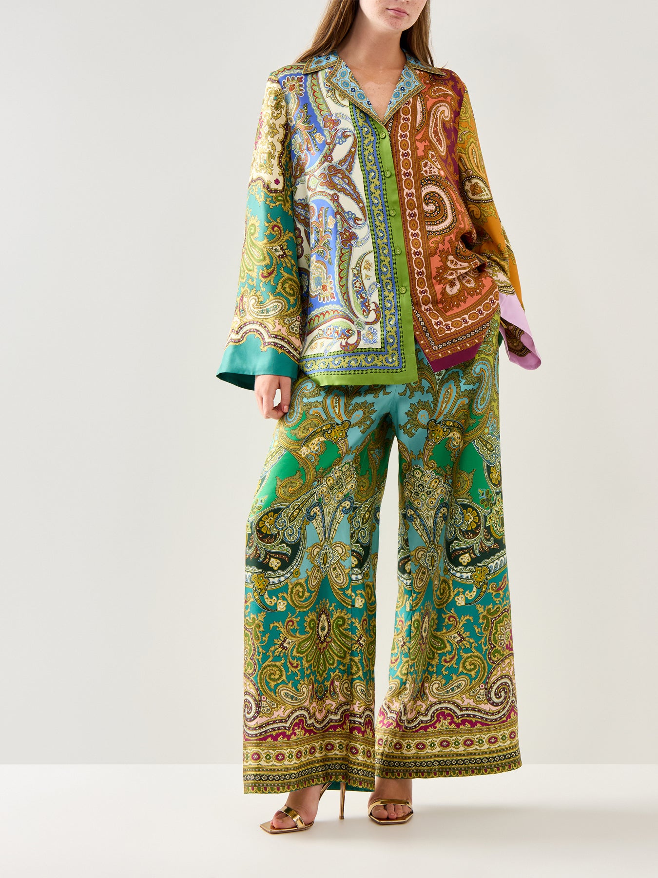 Clemenza Multi Colour Silk Pant