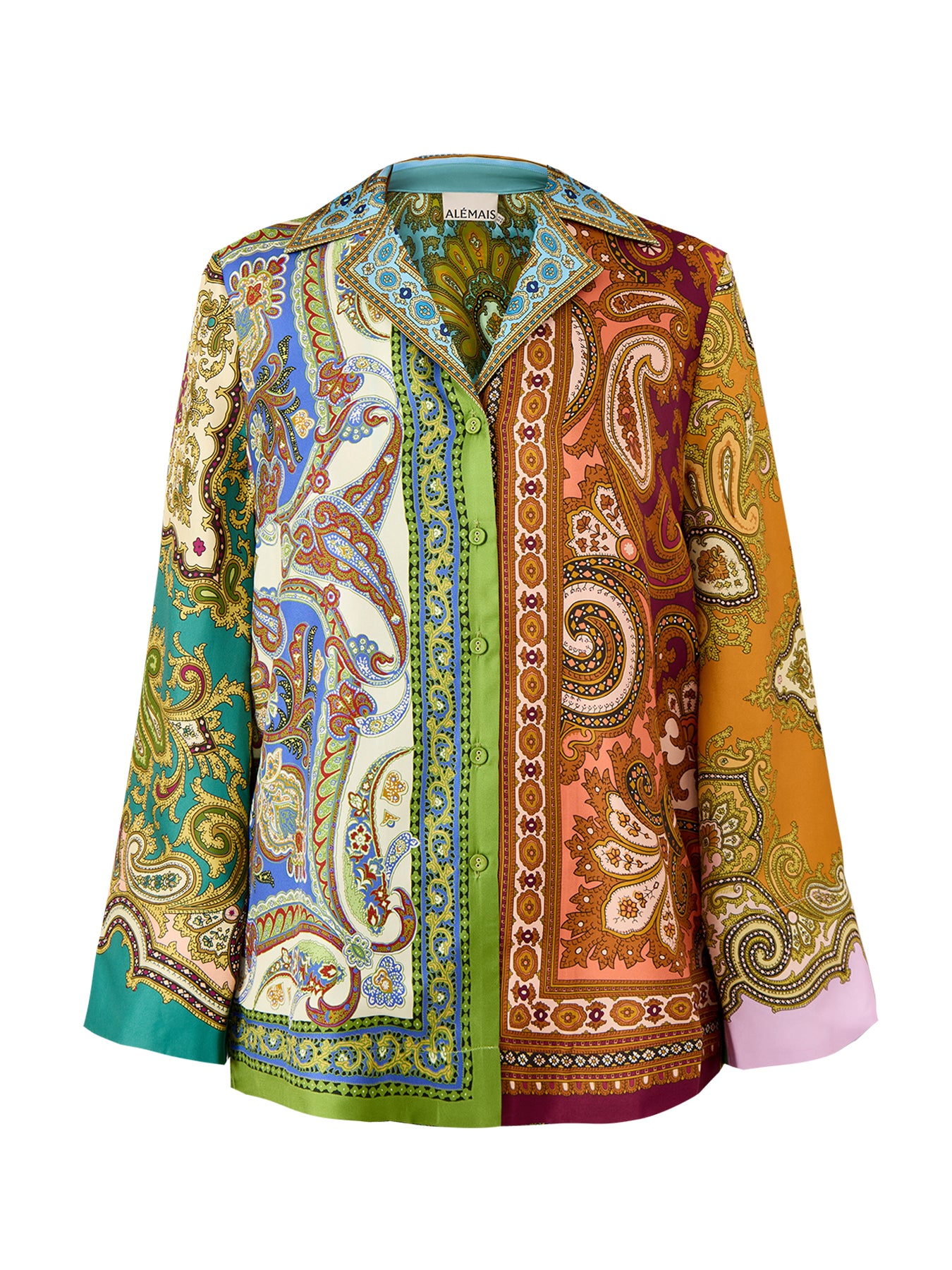 Clemenza Spliced Multi Colour Silk Shirt