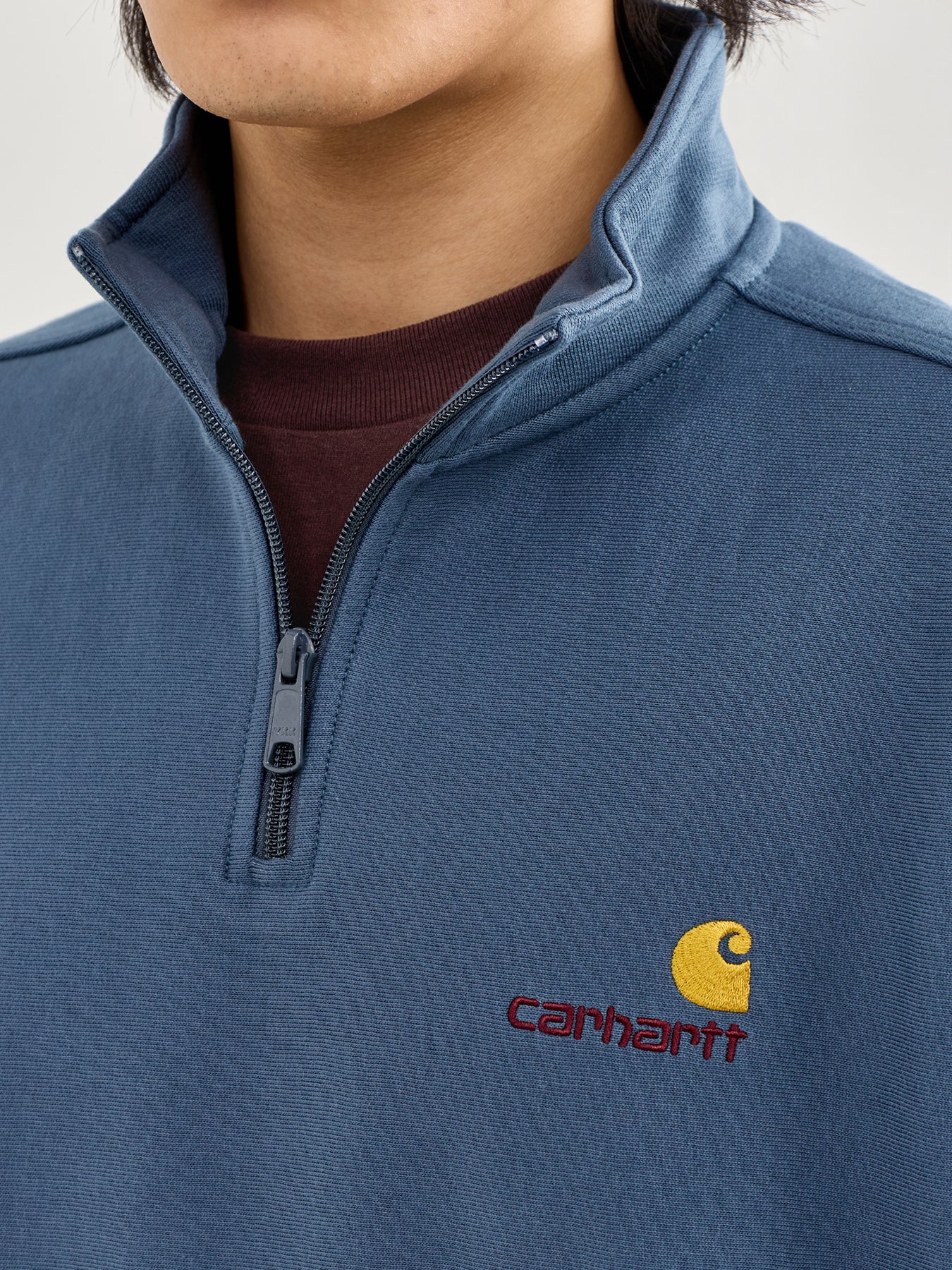 American Script Half Zip Sweatshirt Blue