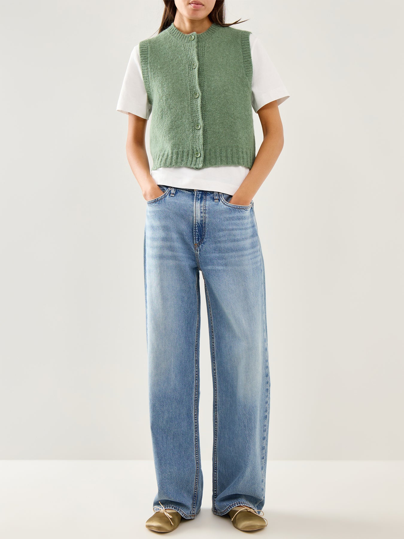 Weste 504 Cardigan Green