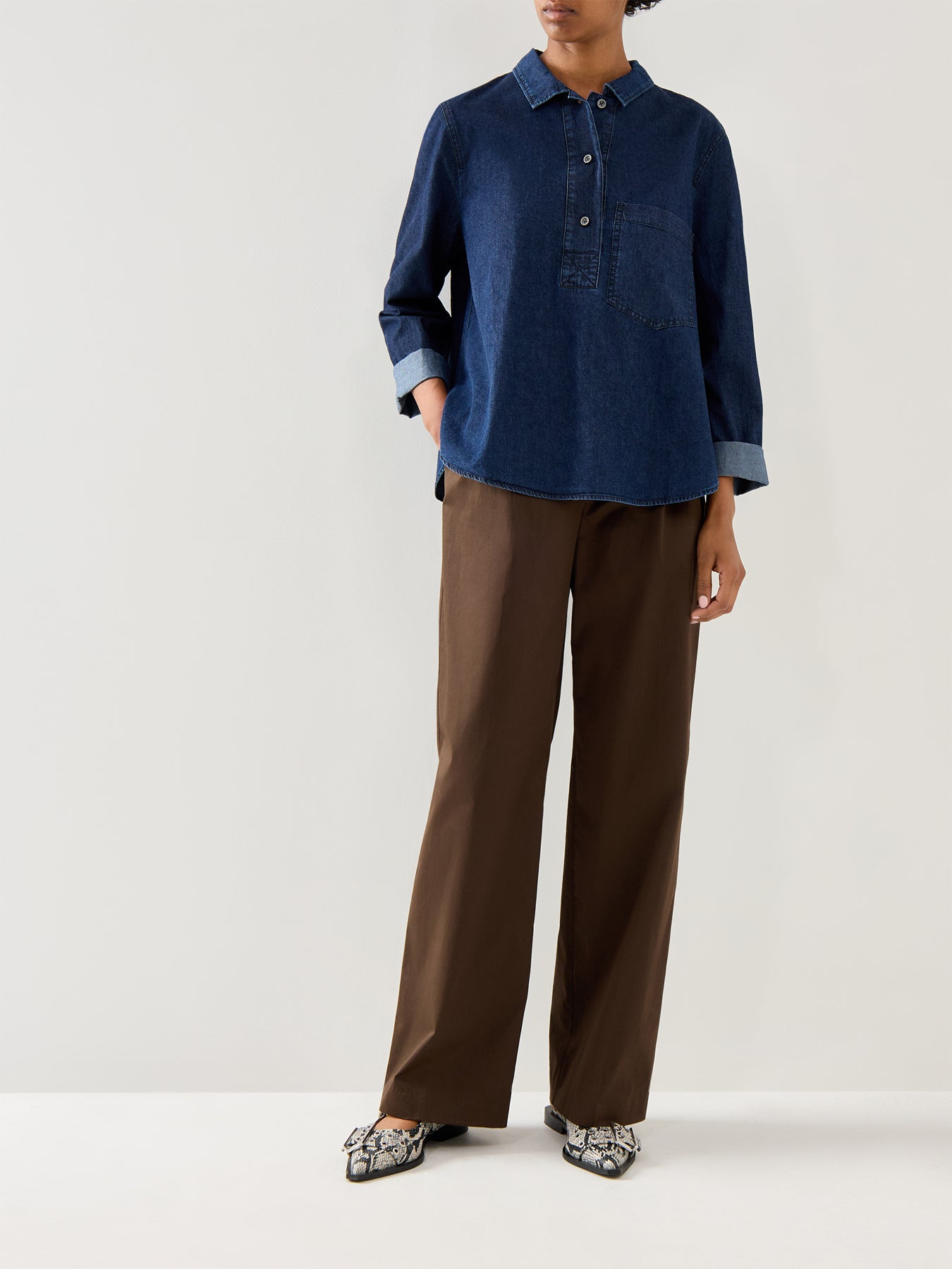 Bluse 506 Wash Shirt Long Sleeves Blue