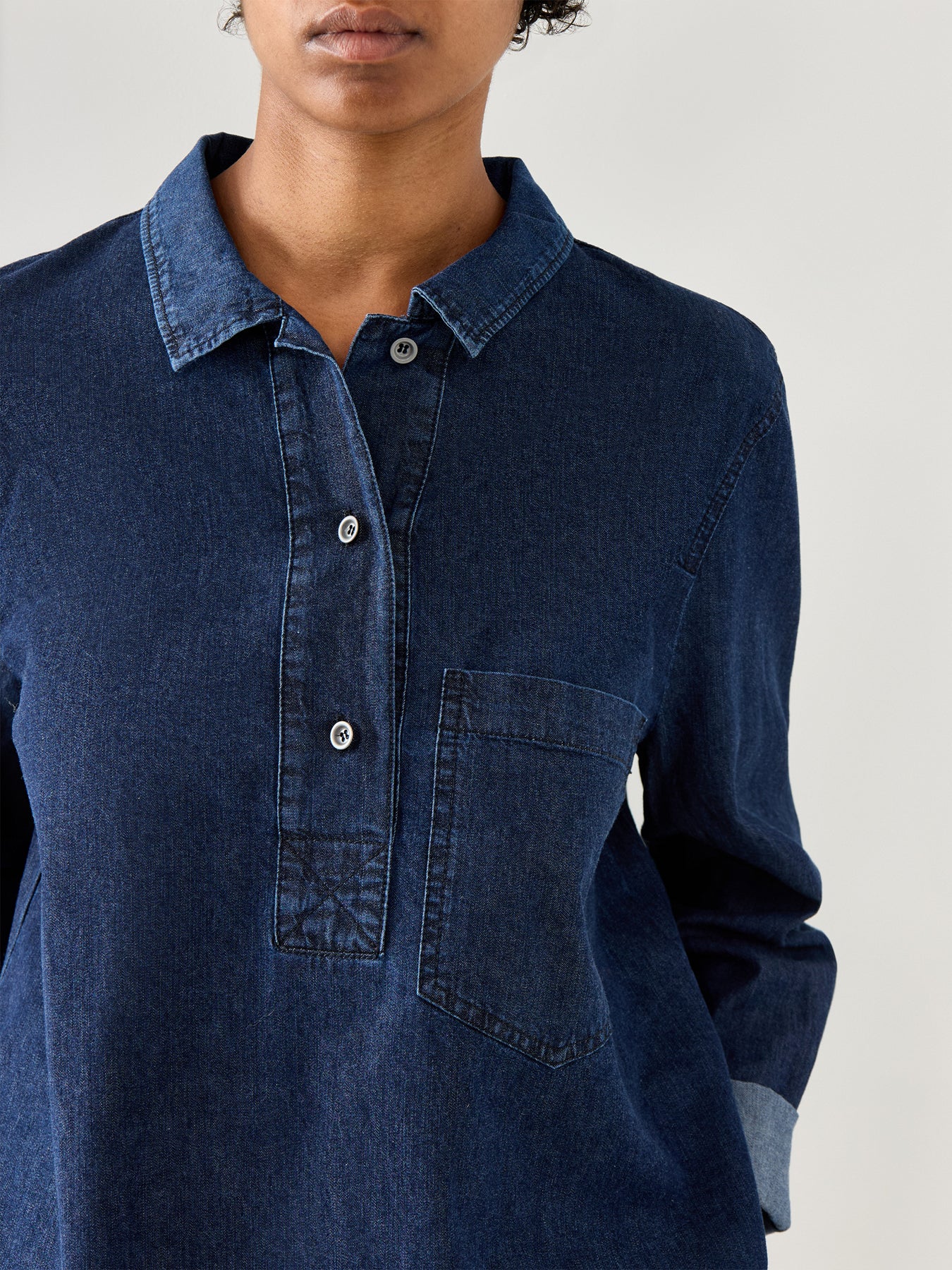 Bluse 506 Wash Shirt Long Sleeves Blue