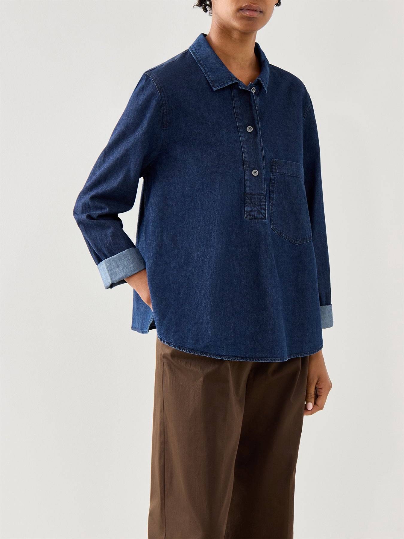 Bluse 506 Wash Shirt Long Sleeves Blue