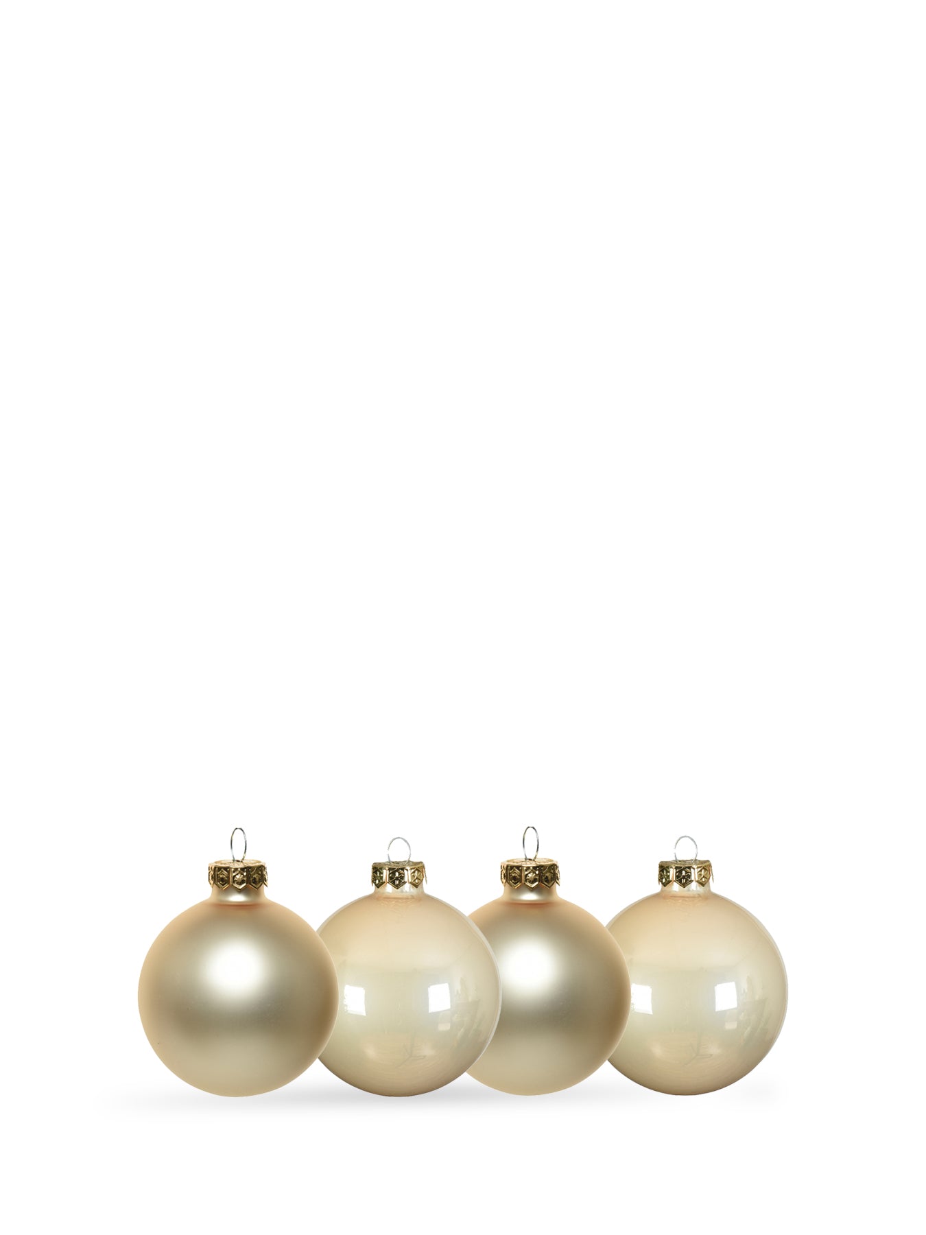 Christmas Baubles Glass Enamel Pack of 16 Gold