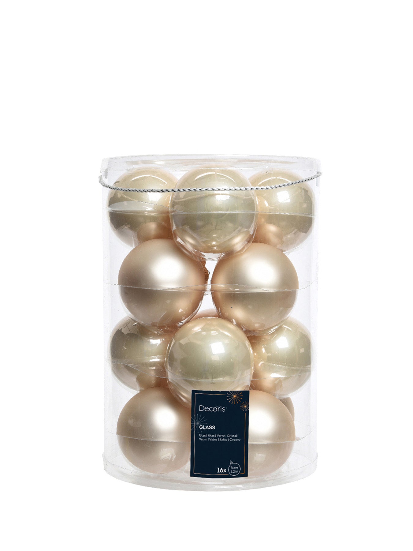 Christmas Baubles Glass Enamel Pack of 16 Gold