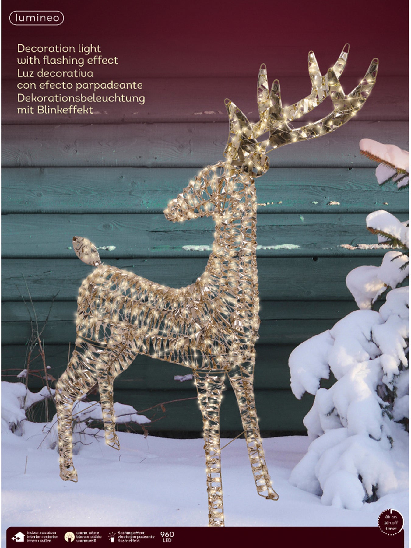 Micro LED Reindeer Flashing Effect Outdoor Decoration