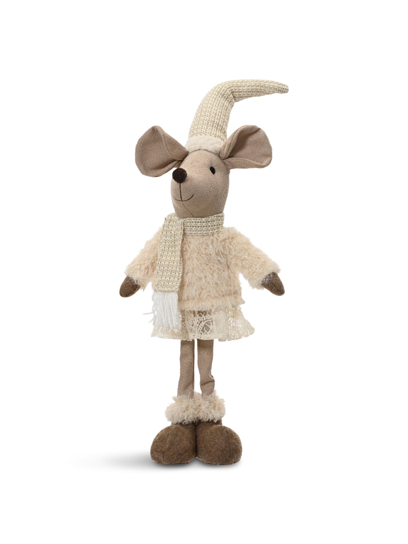 Festive Beige Standing Mouse