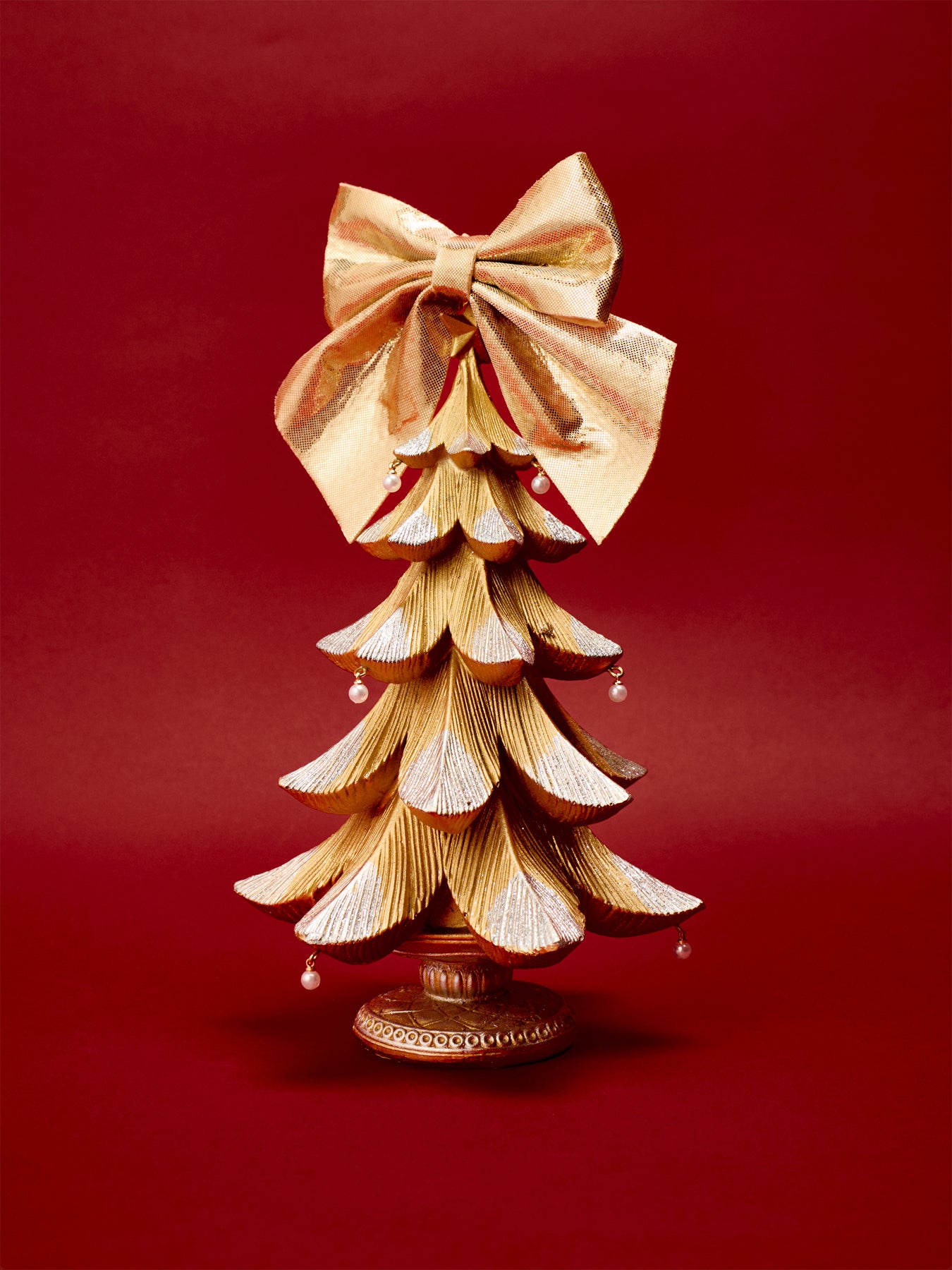 Polyresin Glittered Christmas Tree Gold