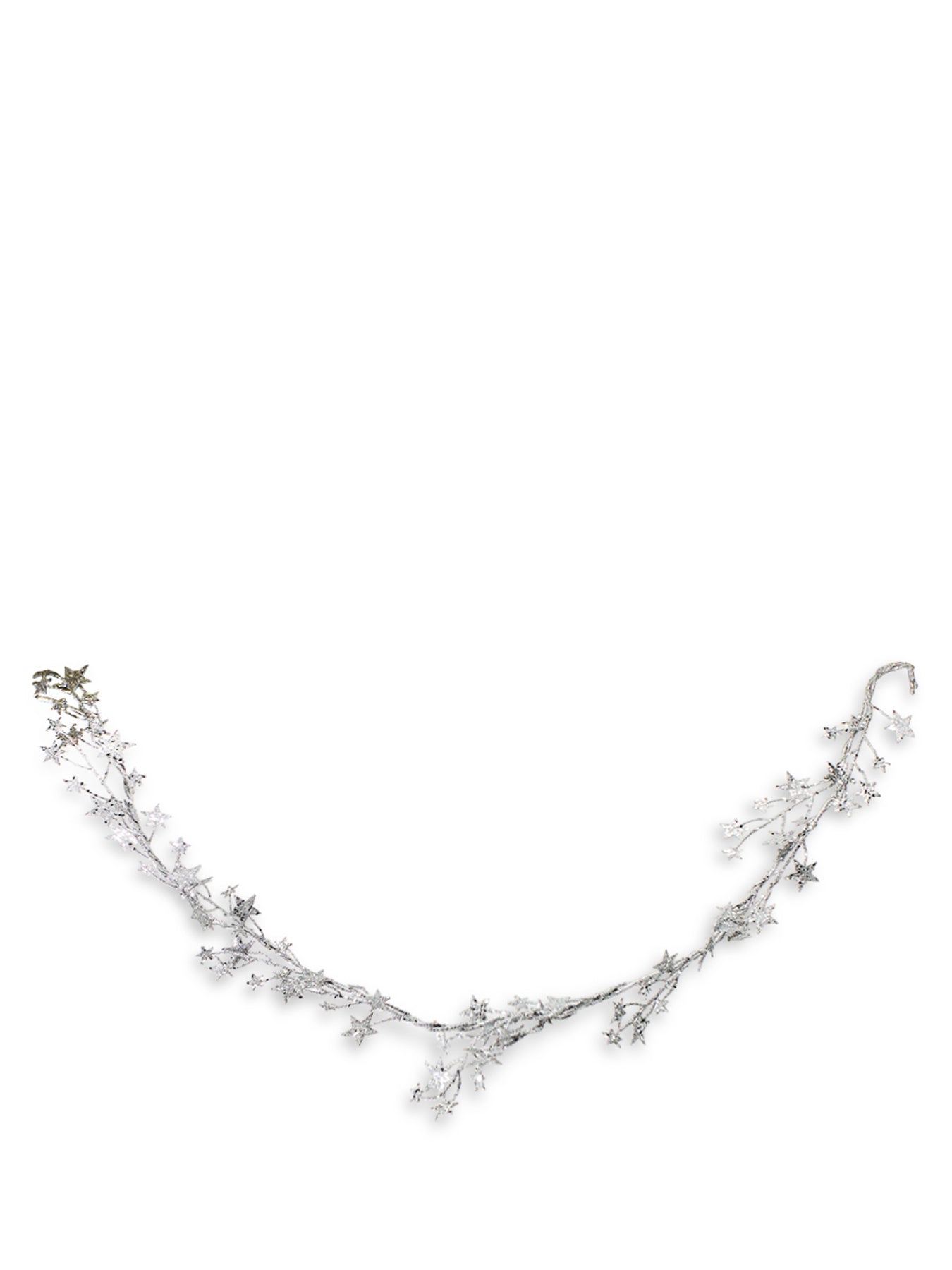Silver Glitter Stars Christmas Garland