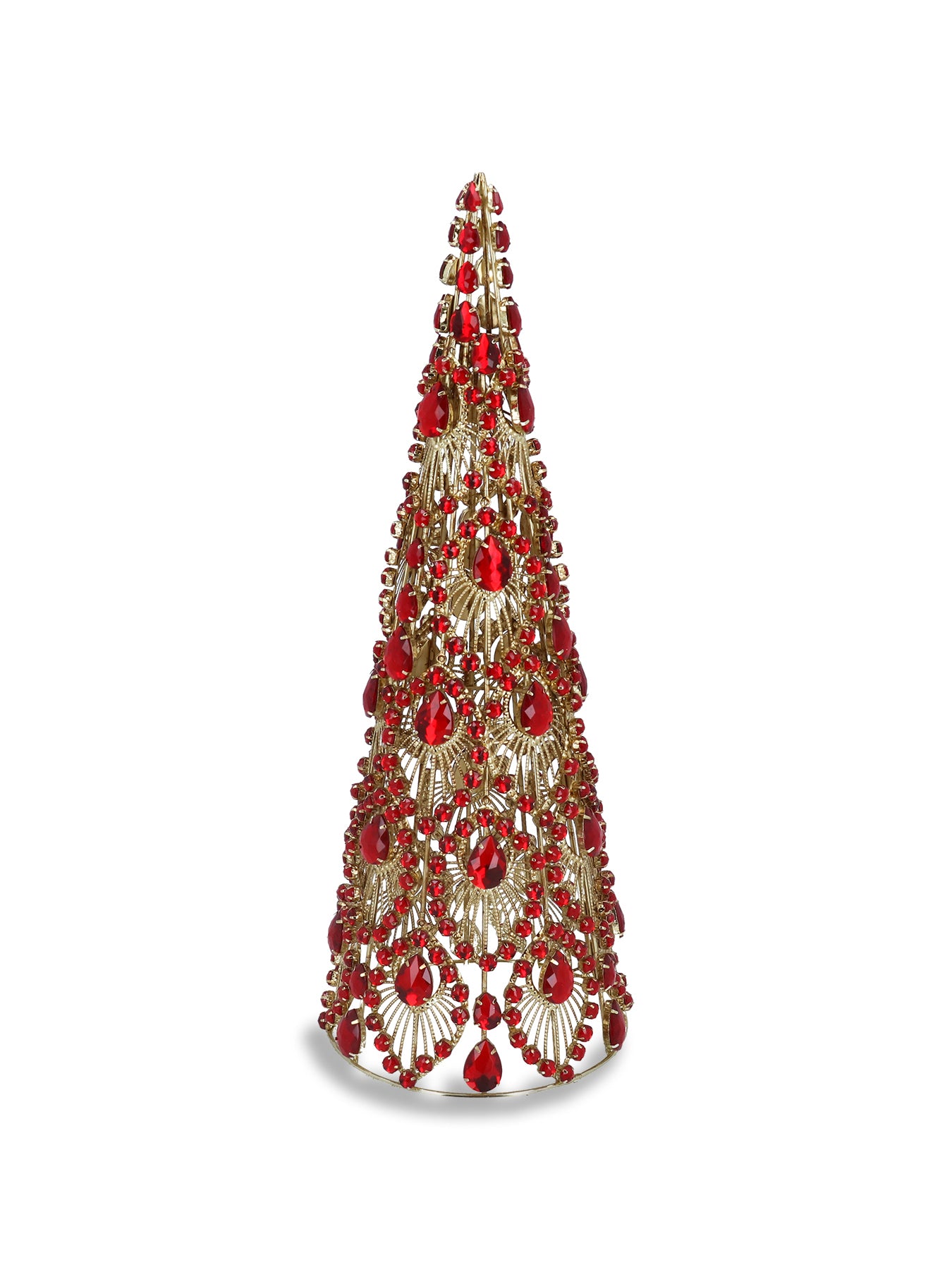Red Jewel Wire Tree Ornament