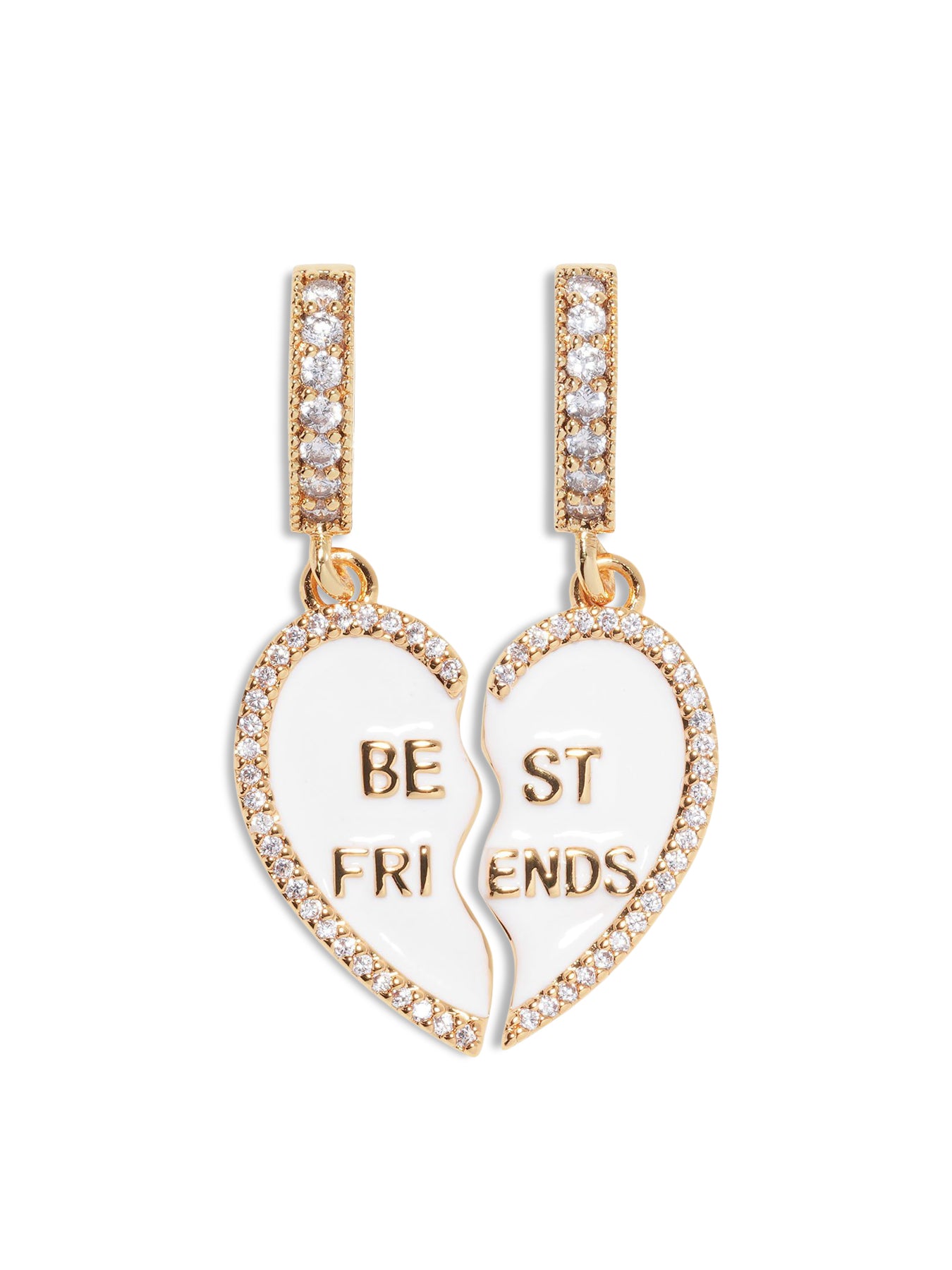 Best Friend Pendant 18k Gold Plated White
