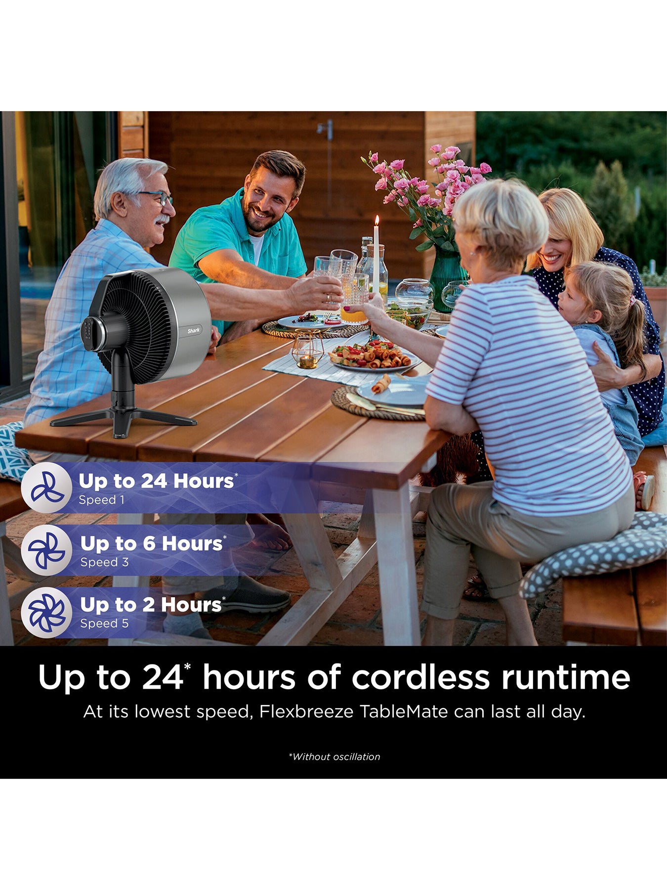 FlexBreeze TableMate High-Velocity Tabletop Fan Winter Fog