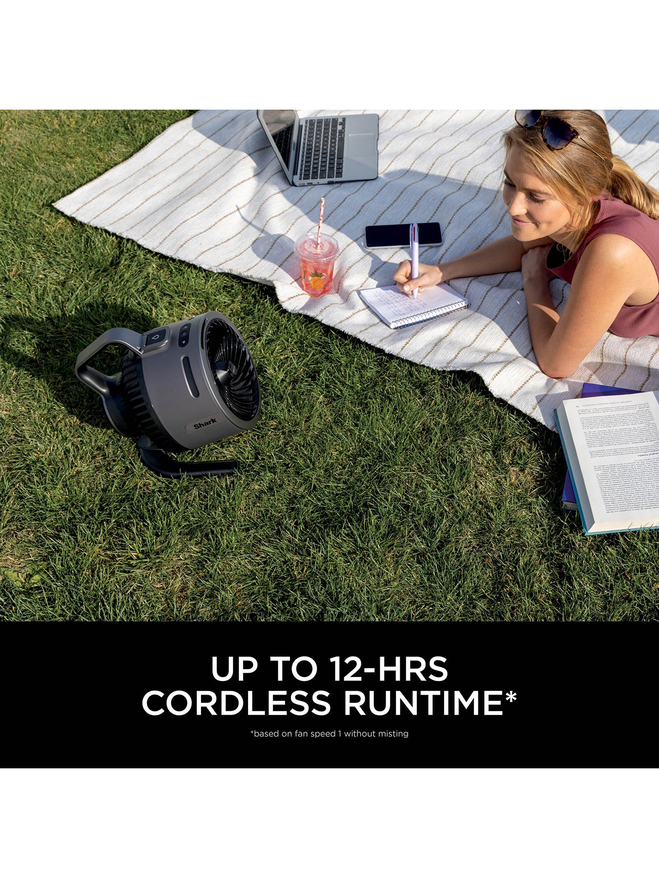 FlexBreeze HydroGo Misting Fan Charcoal